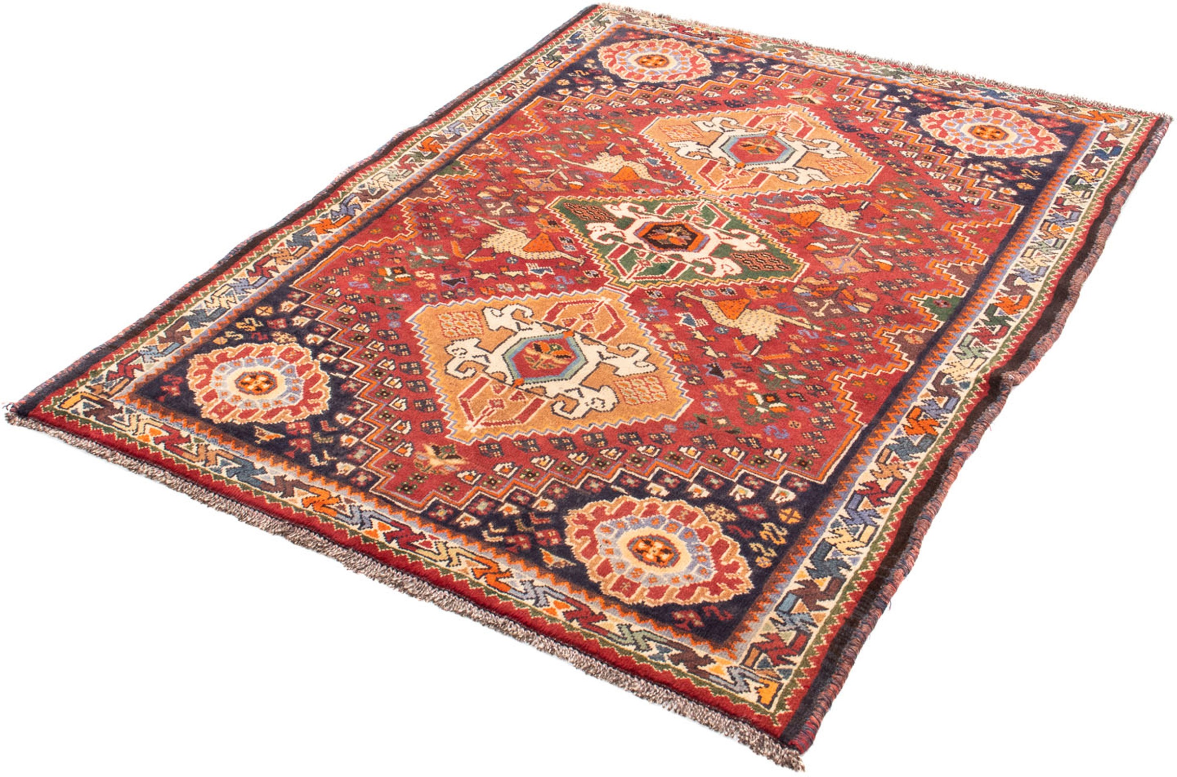 Image of morgenland Orientteppich »Perser - Nomadic - 143 x 110 cm - dunkelrot«, rechteckig, 10 mm Höhe, Wohnzimmer, Handgeknüpft, Einzelstück mit Zertifikat bei Ackermann Versand Schweiz