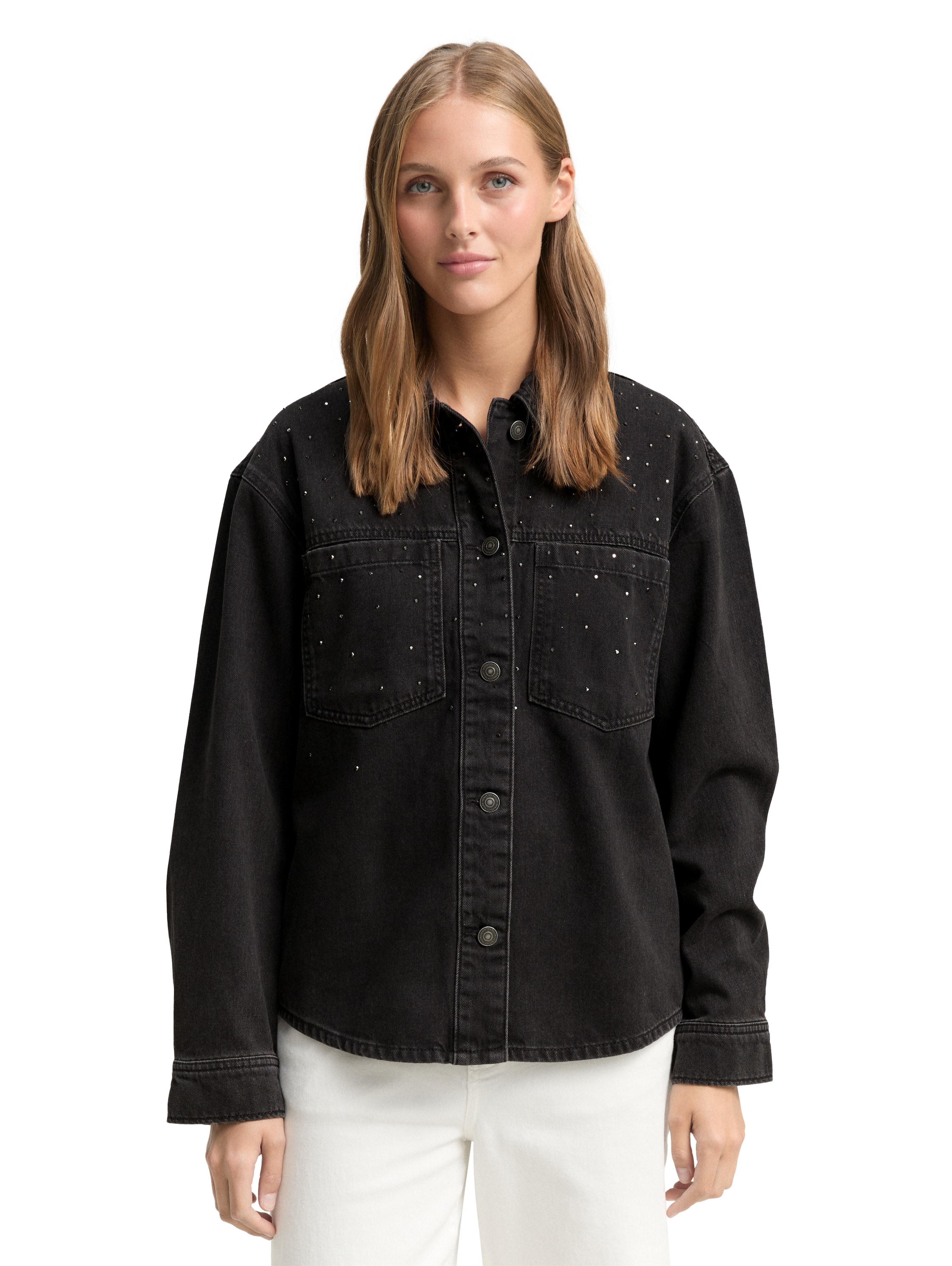 Image of TOM TAILOR Denim Jeansjacke mit Strasssteinen