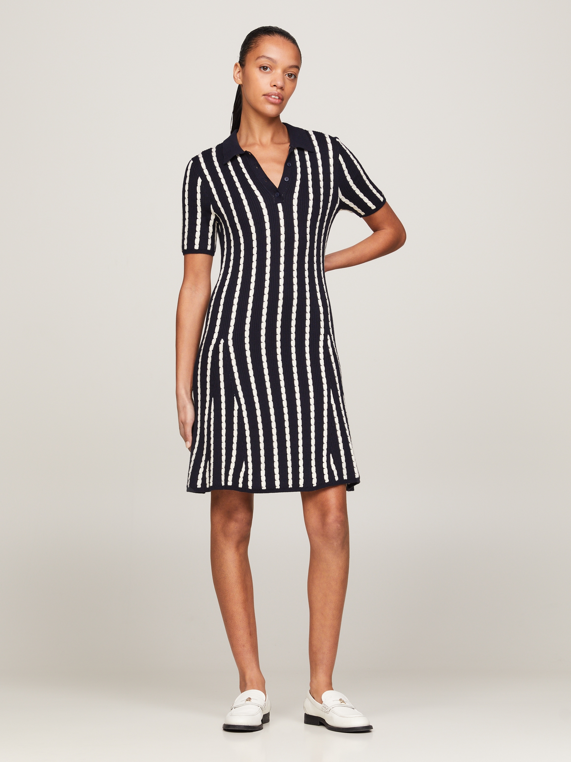 Tommy Hilfiger Polokleid »CABLE F&F POLO SS SWT DRESS«, mit Mini-Zopfmuster-Tommy Hilfiger 1