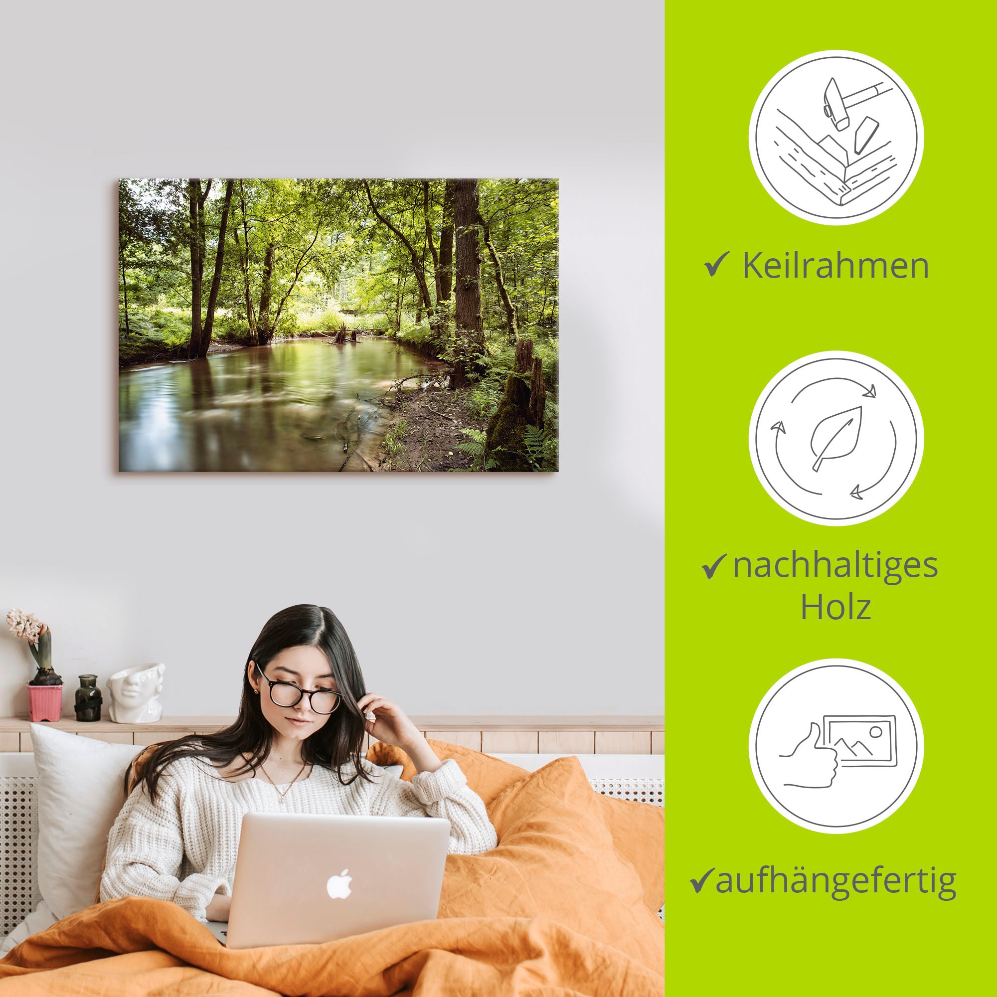 Artland Tableau sur toile »Spessart II« 1 cuis tlg. auf Holzrahmen gespannt