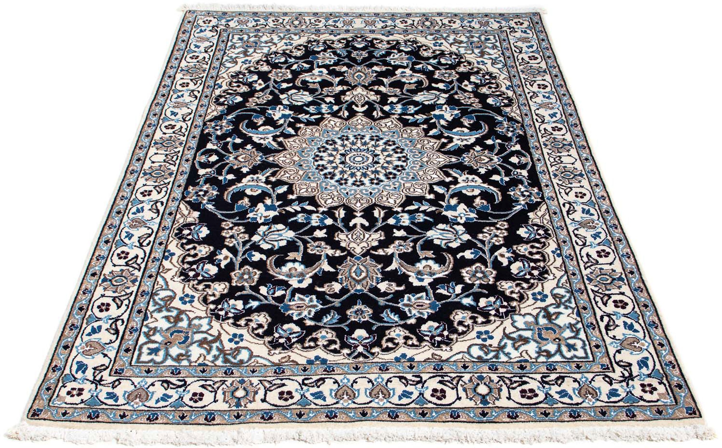 Image of morgenland Orientteppich »Perser - Nain - Royal - 171 x 113 cm - beige«, rechteckig, 10 mm Höhe, Wohnzimmer, Handgeknüpft, Einzelstück mit Zertifikat bei Ackermann Versand Schweiz