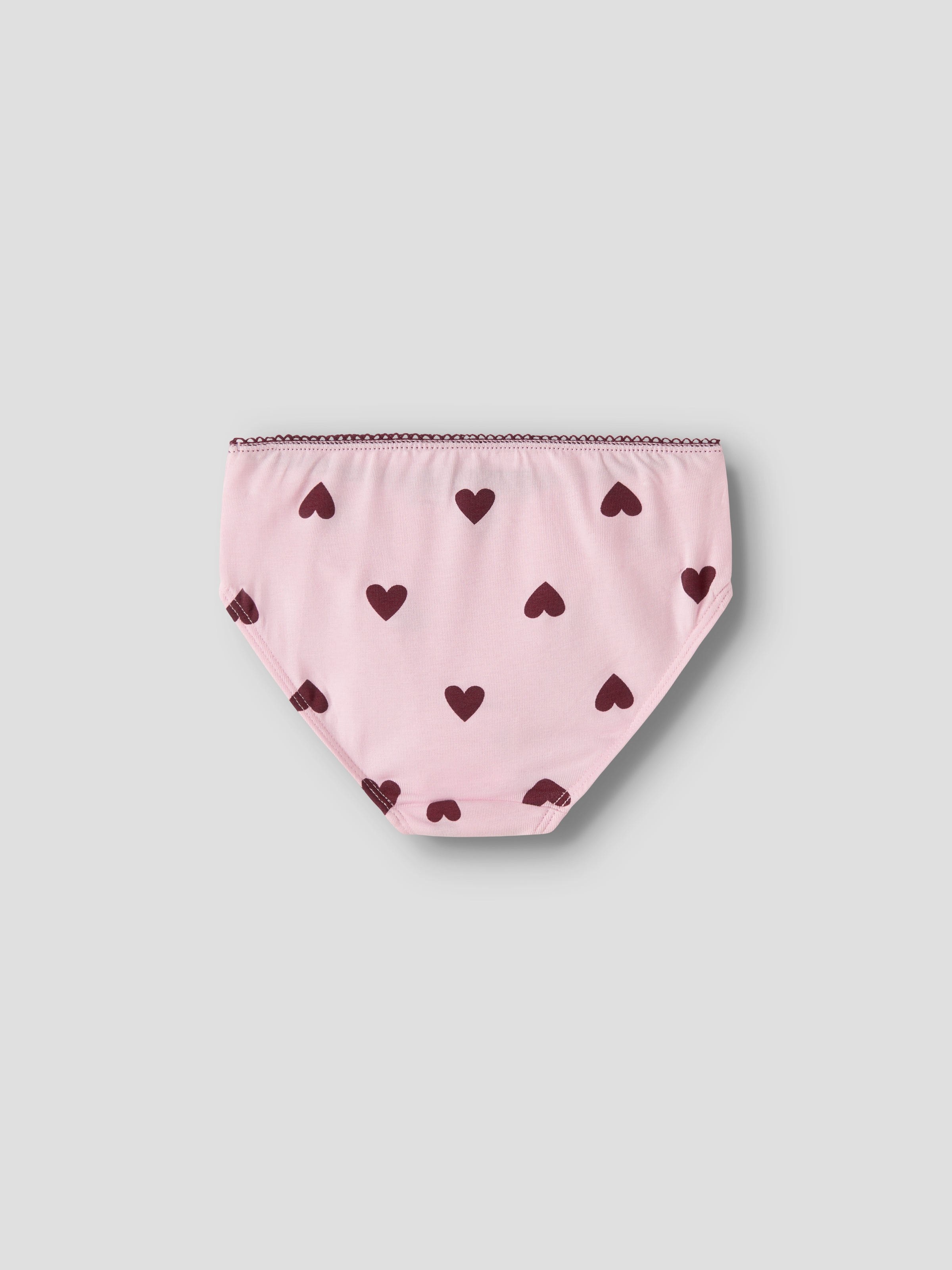 Name It Slip »NMFBRIEFS 3P CUTIE HEART« Paquet, 3 cuis mélange de coton, 2x uni et 1x imprimé dans le lot