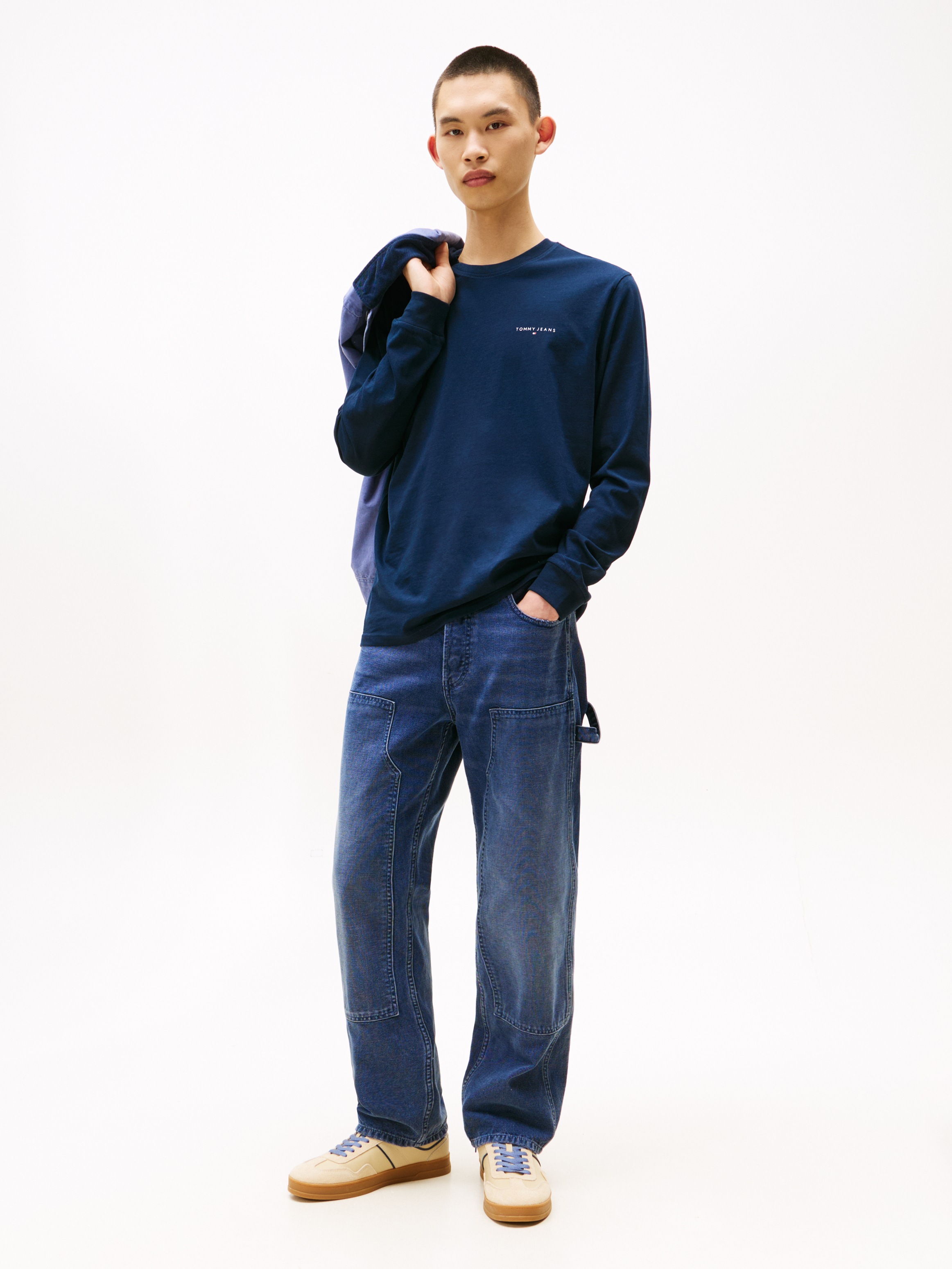 Tommy Jeans T-shirt à manches longues »TJM SLIM CHEST LINEAR LS TEE EXT« Mit Rundhalsausschnitt