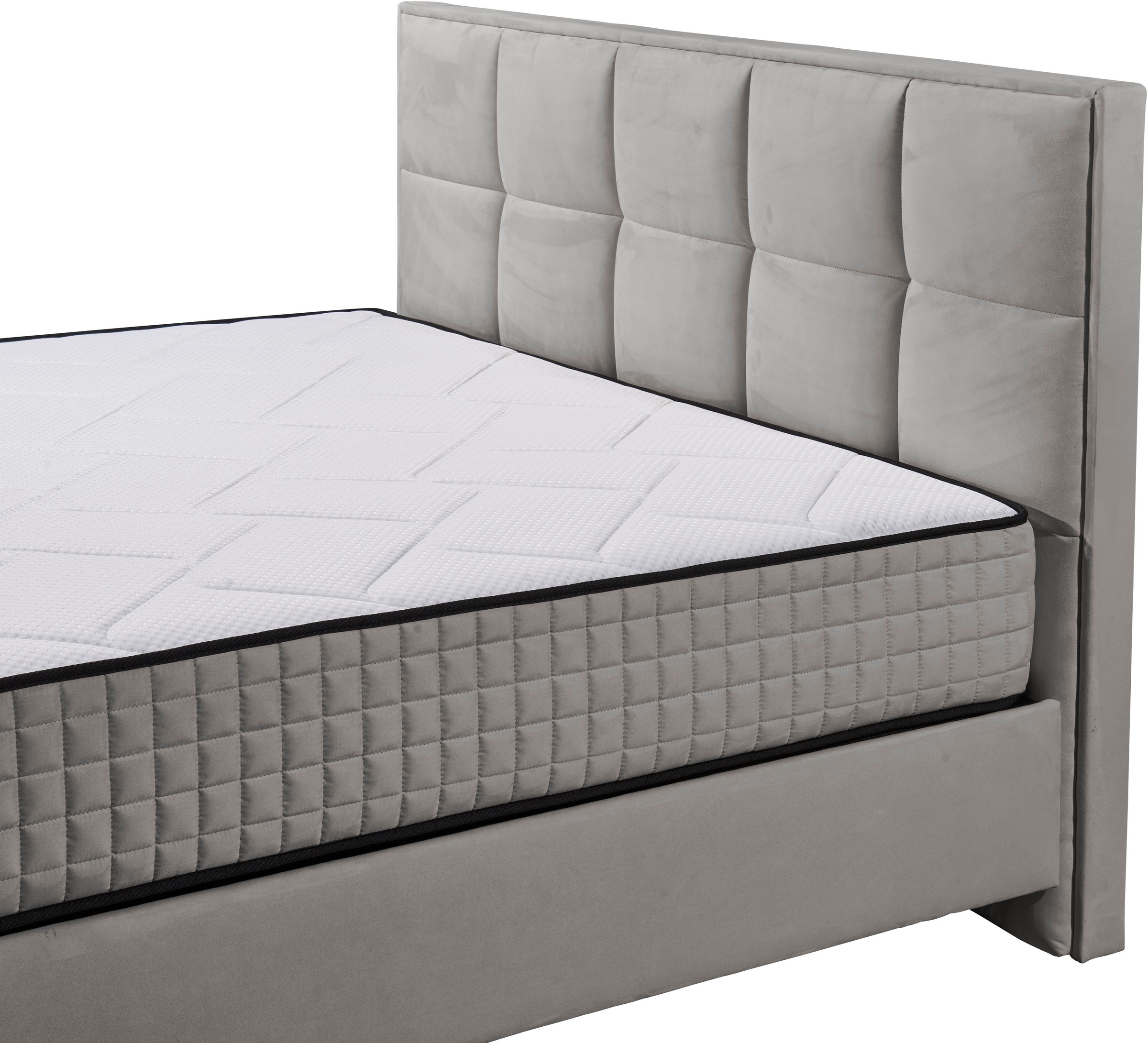 ED EXCITING DESIGN Lit de boxe »Monroe inkl. Bettkasten, erhältlich in den Breiten 160cm & 180cm« Duo-Matratze - feste Seite mit Kokosmatte