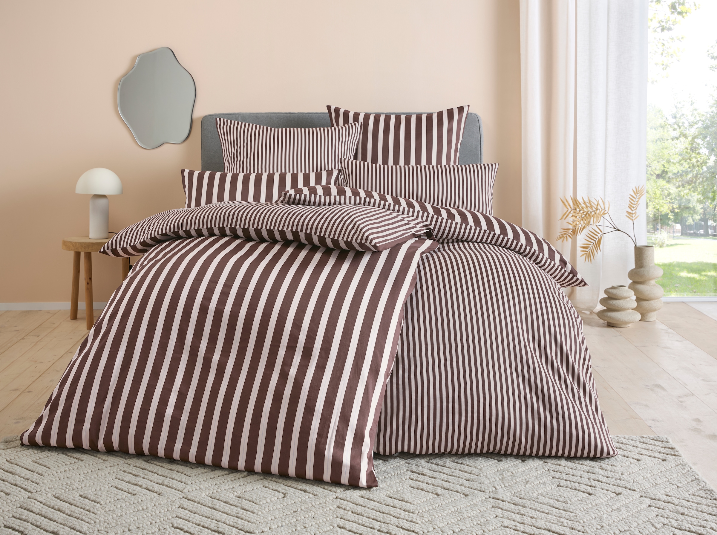 homsy by Ana Johnson Linge de lit réversible »Cosimera« 2 à partir de taille 135x200 cm, avec rayures, 70% coton, 30% lyocell (TENCEL™)