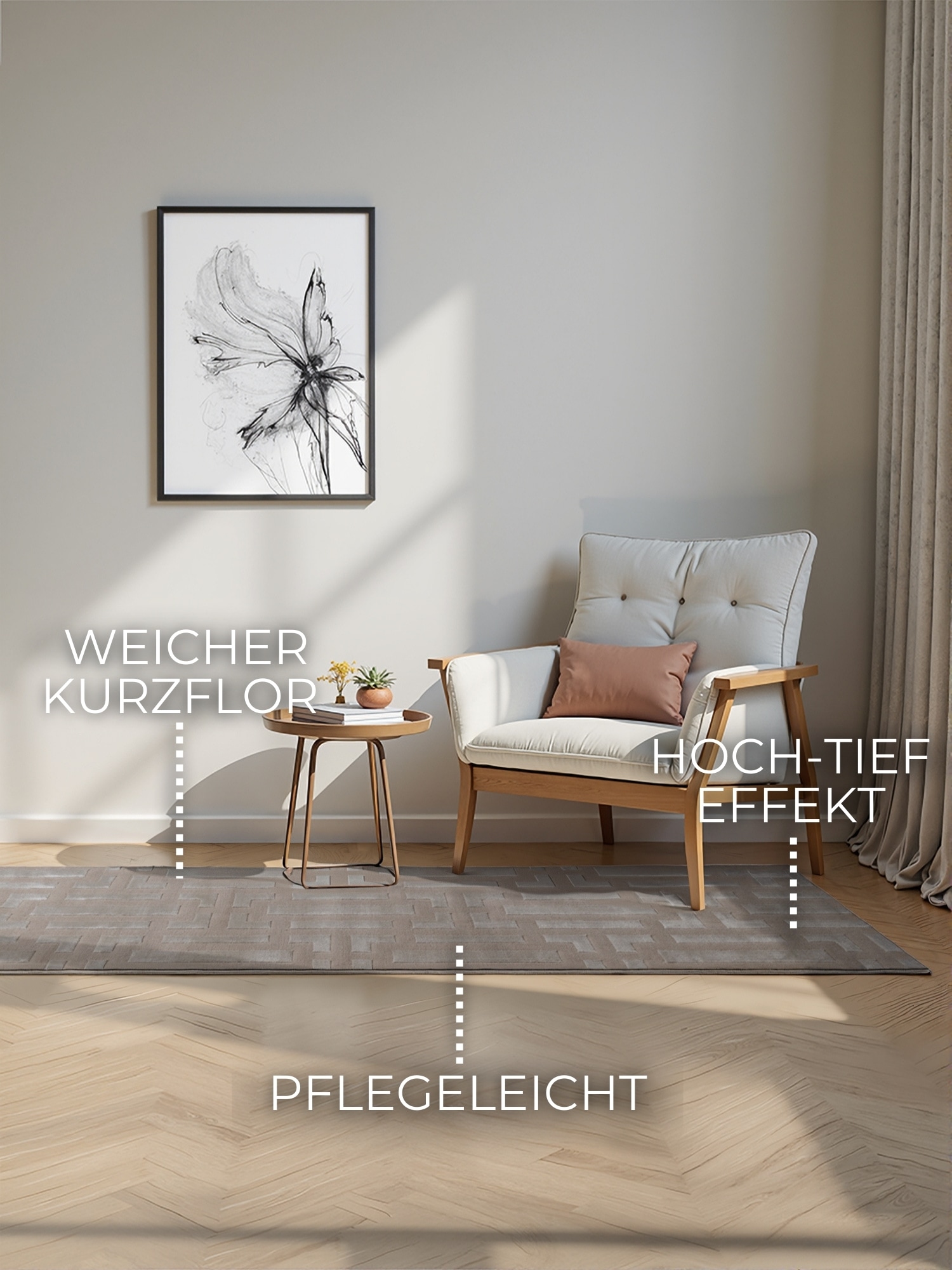 ELLE DECORATION Tapis design »Onyx« Rectangulaire 9 mm Höhe Wohnzimmer, Schlafzimmer, Läufer, Hoch-Tief Effekt, Flur, Glanz