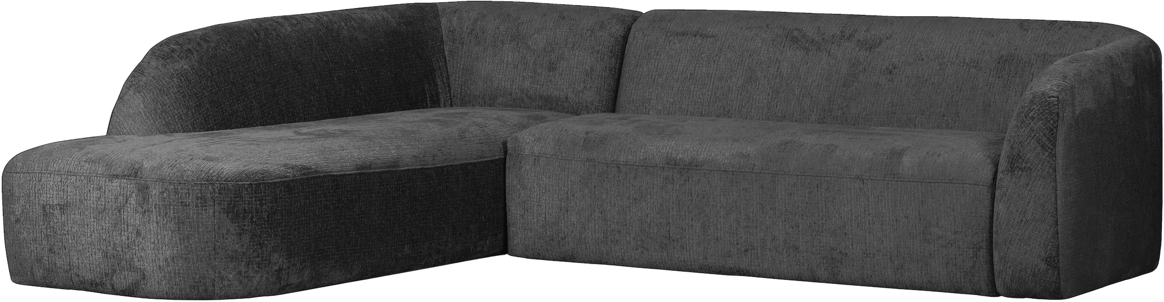 WOOOD Ecksofa »Sloping Bezug mit Zickzack-Federung, H 77 x B 274 x T 225/87 cm« Jacquard-Velvet, Tragkraft 250 kg, Ausgezeichnete Verschleissfestigkeit