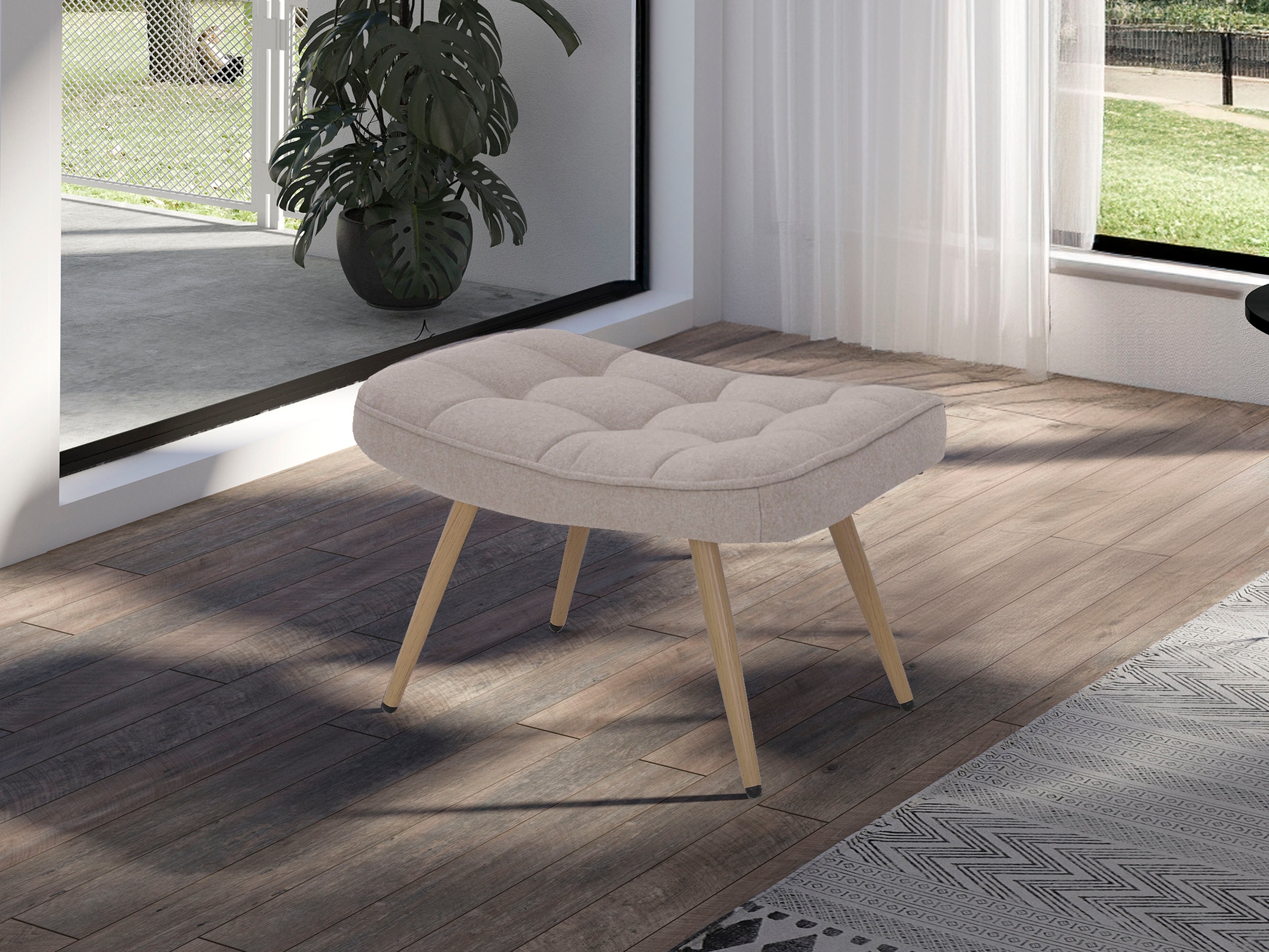 byLIVING Hocker »UTA« Bezug Webstoff oder Samt, Schaumstoff