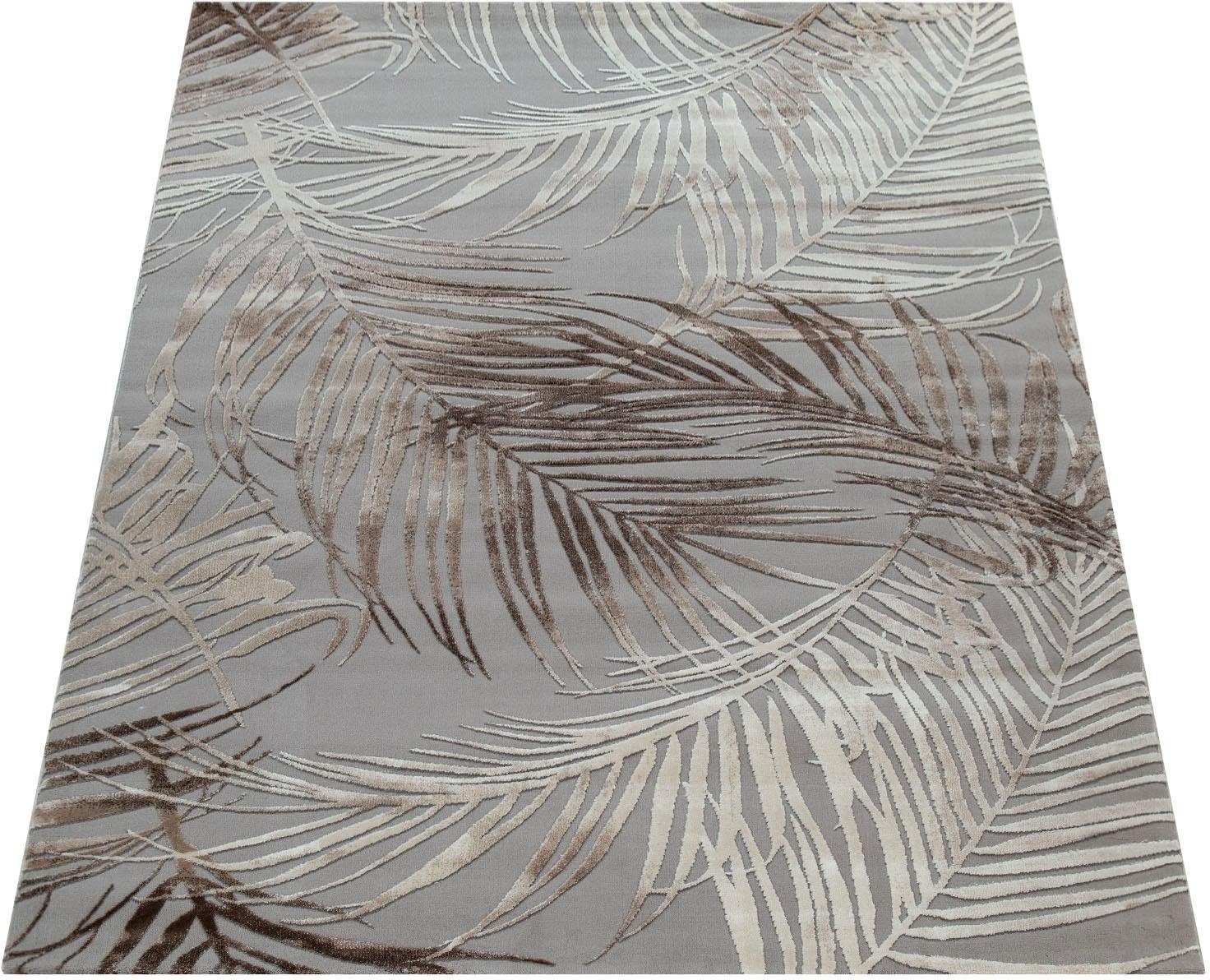Image of Paco Home Teppich »Theresa 026«, rechteckig, 16 mm Höhe, Kurzflor mit 3D-Design, Blätter Motiv, ideal im Wohnzimmer & Schlafzimmer bei Ackermann Versand Schweiz