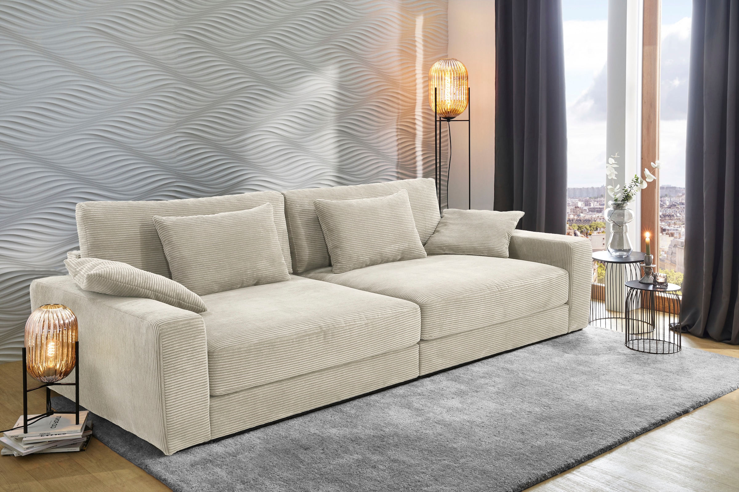 Jockenhöfer Gruppe Big-Sofa »Milano XXL, B: 290 cm, Megasofa, Loungesofa« mit Zierkissen, Relaxfläche 120x240 cm, Federkern