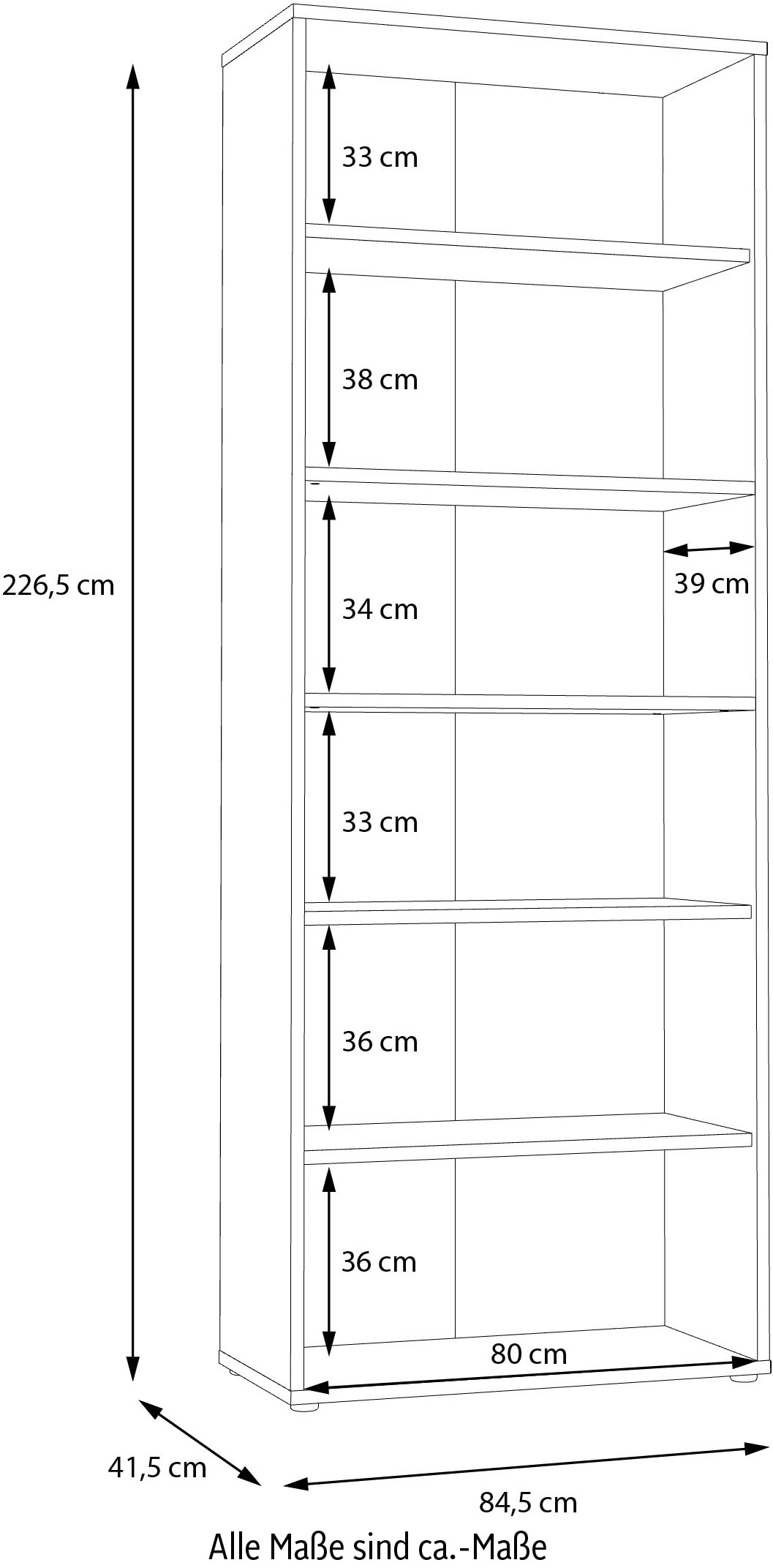 FORTE Aktenregal »Keflav« Breite 84,5 cm