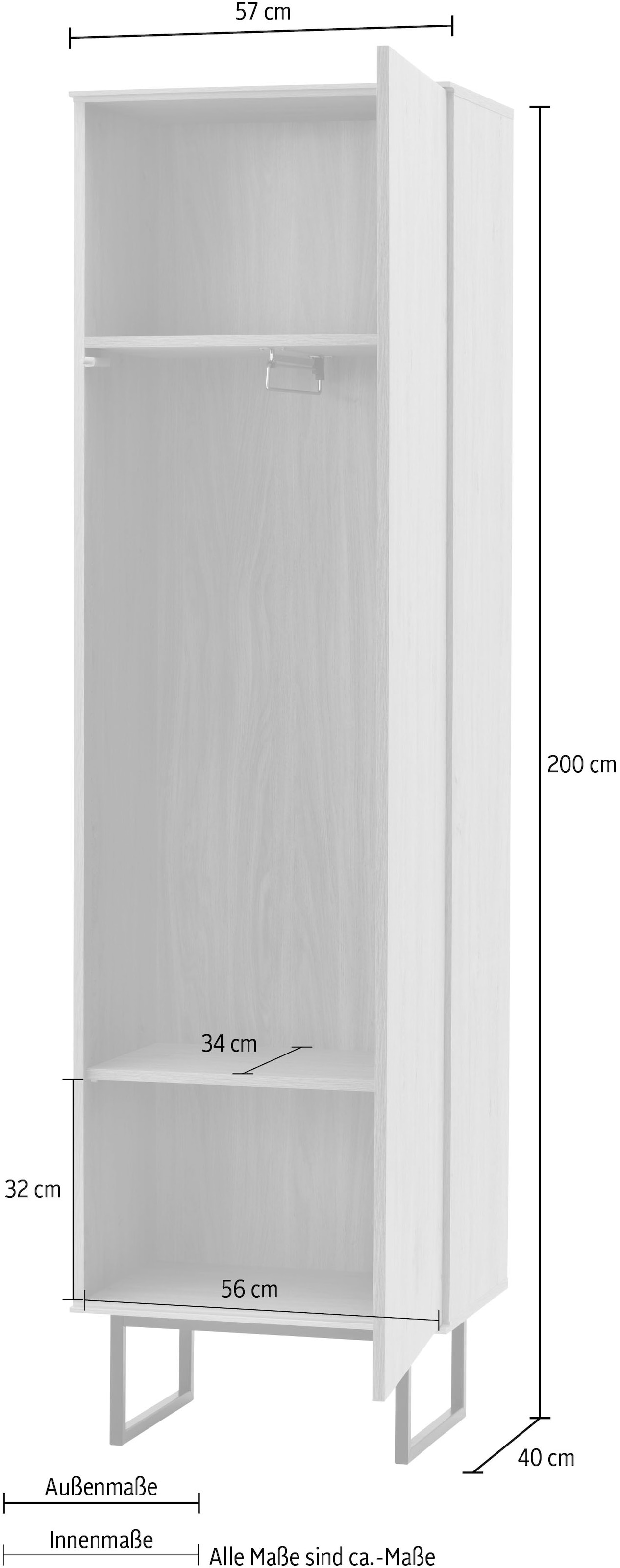 Home affaire Garderobenschrank »Lund, moderner Schrank, Schuhschrank mit ausreichend Stauraum« ausreichend Stauraum, vielseitig einsetzbar, 57 cm breit