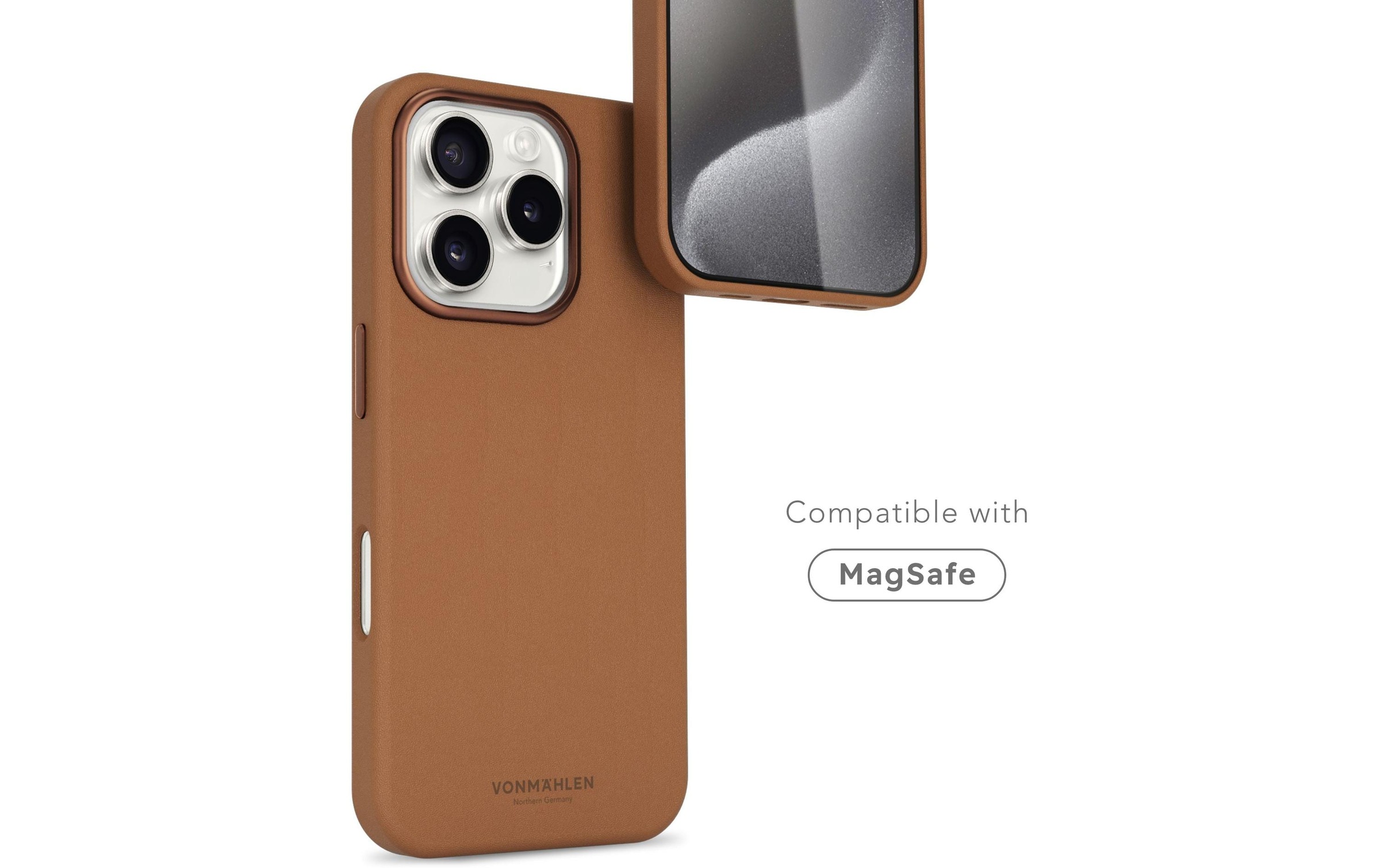 VONMÄHLEN Backcover »Like Leather iPhone 16 Pro Max«, Apple iPhone 16 Pro Max