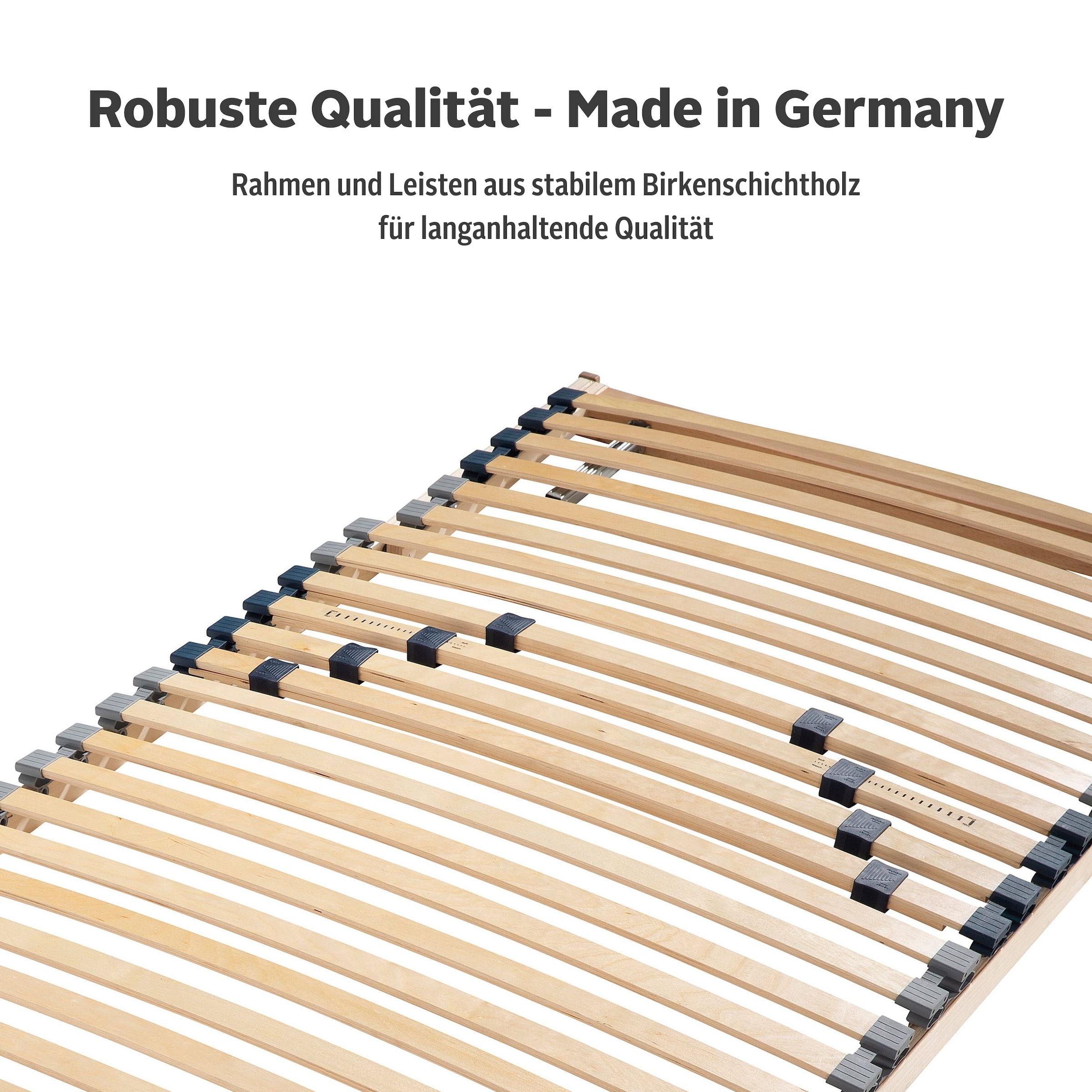 GOODproduct Sommier à lattes »Randsfjord, 90x200, 140x200 cm und weiteren Grössen« sommier à lattes pour tous matelas, durable, ergonomique, 7 zones