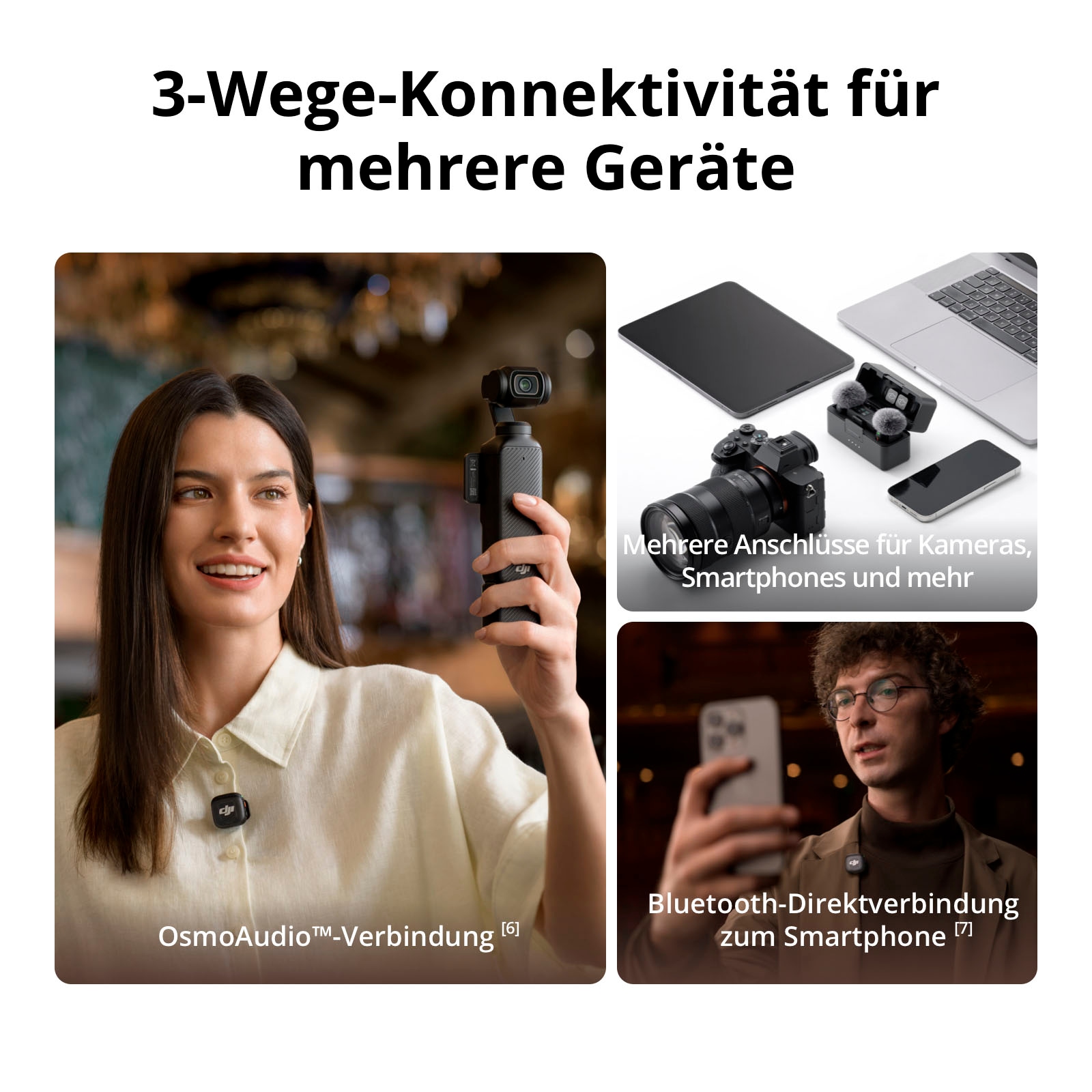 DJI Microphone »Mic 3 (2 Sender + 1 Empfänger + Ladeschale)«