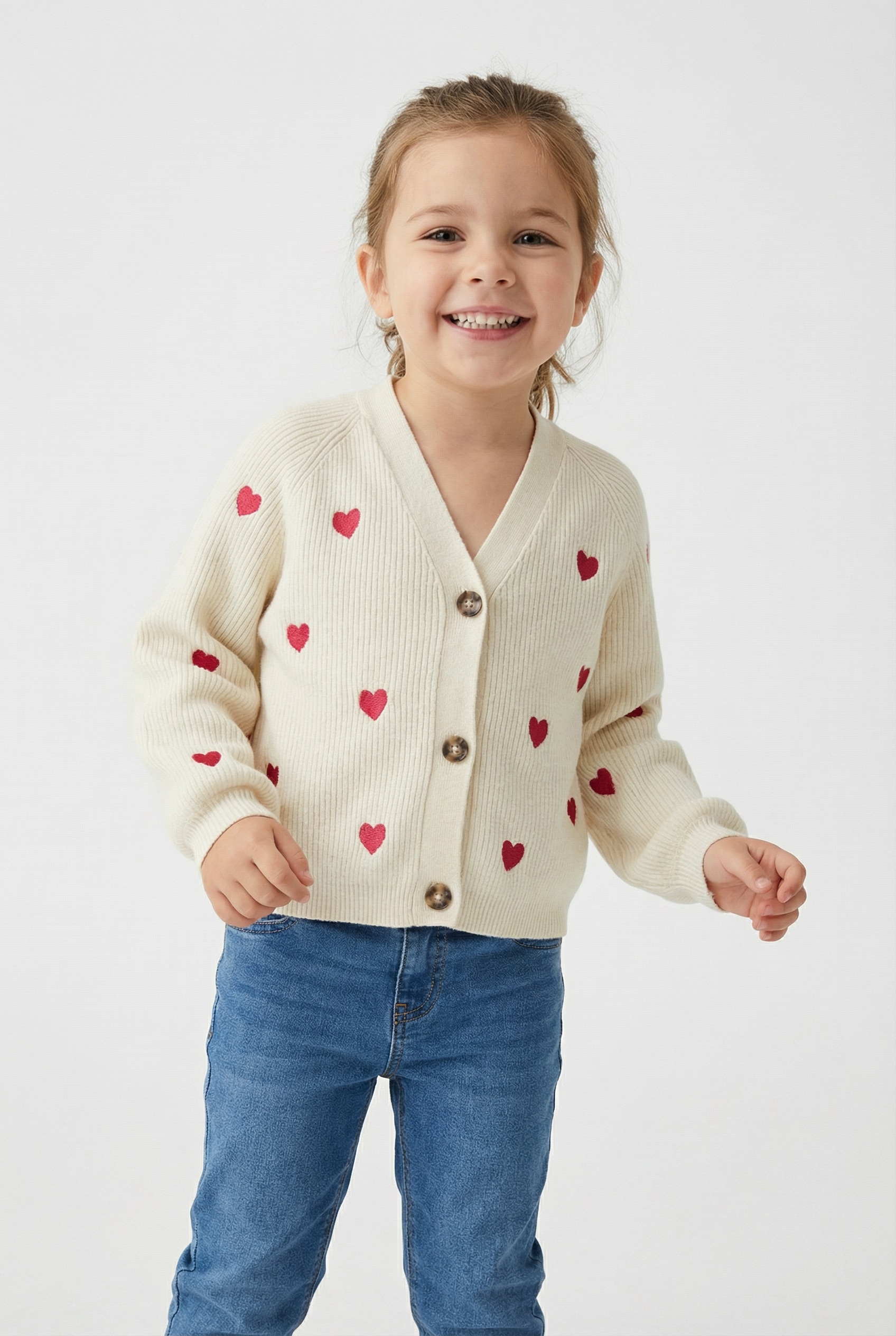 Image of KIDS ONLY Strickjacke "KOGDANA LIFE LS HEART VNECK CARDIGAN KNT" 1 Stk.