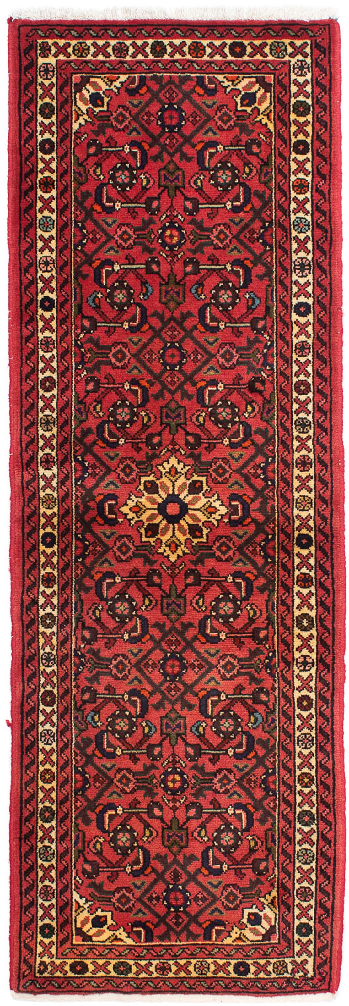 morgenland Orientteppich »Perser - Nomadic - 203 x 68 cm - dunkelrot«, rechteckig, Wohnzimmer, Handgeknüpft, Einzelstück mit Zertifikat