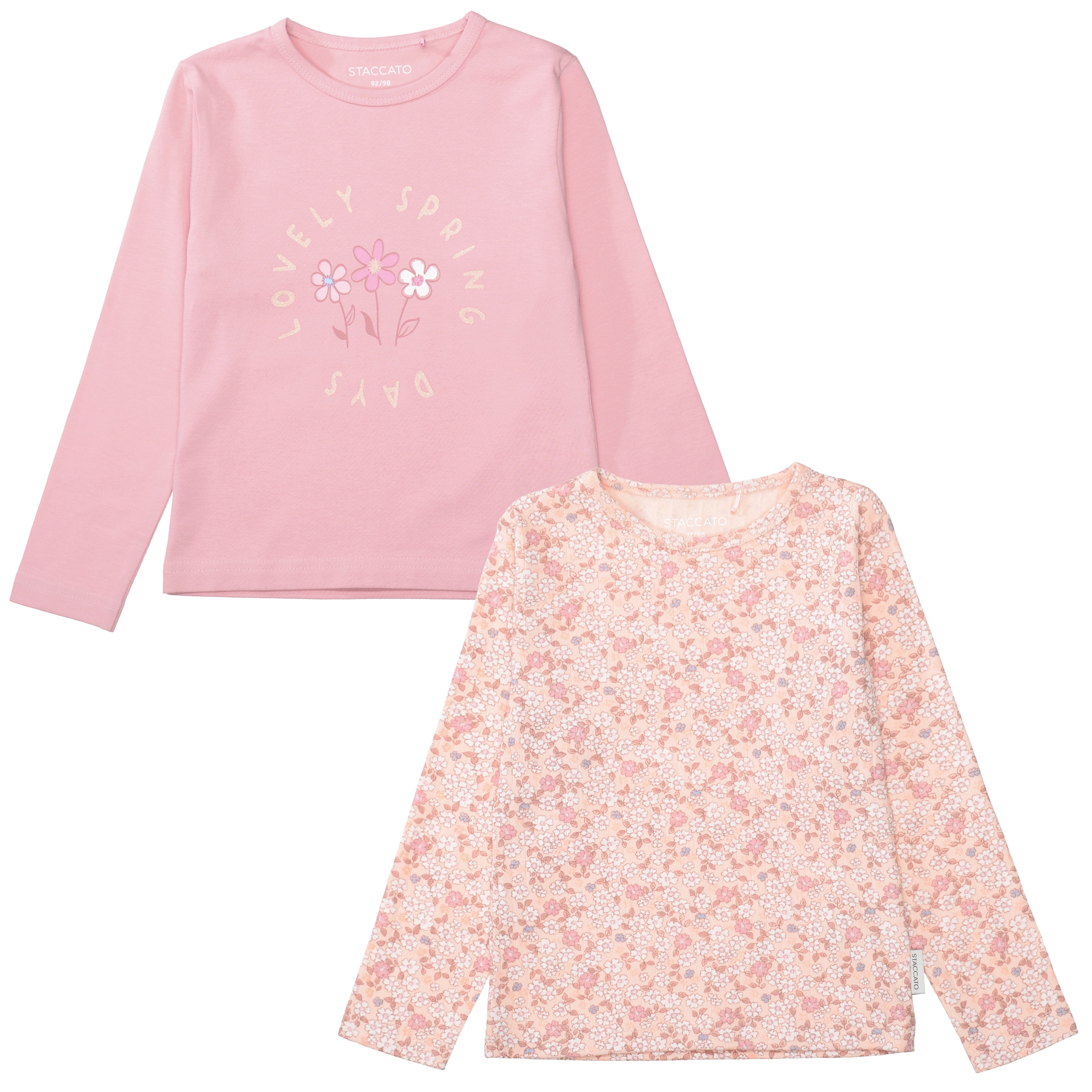 Image of STACCATO Langarmshirt 2 tlg. 2er Pack bedruckt, florales Muster, für Girls