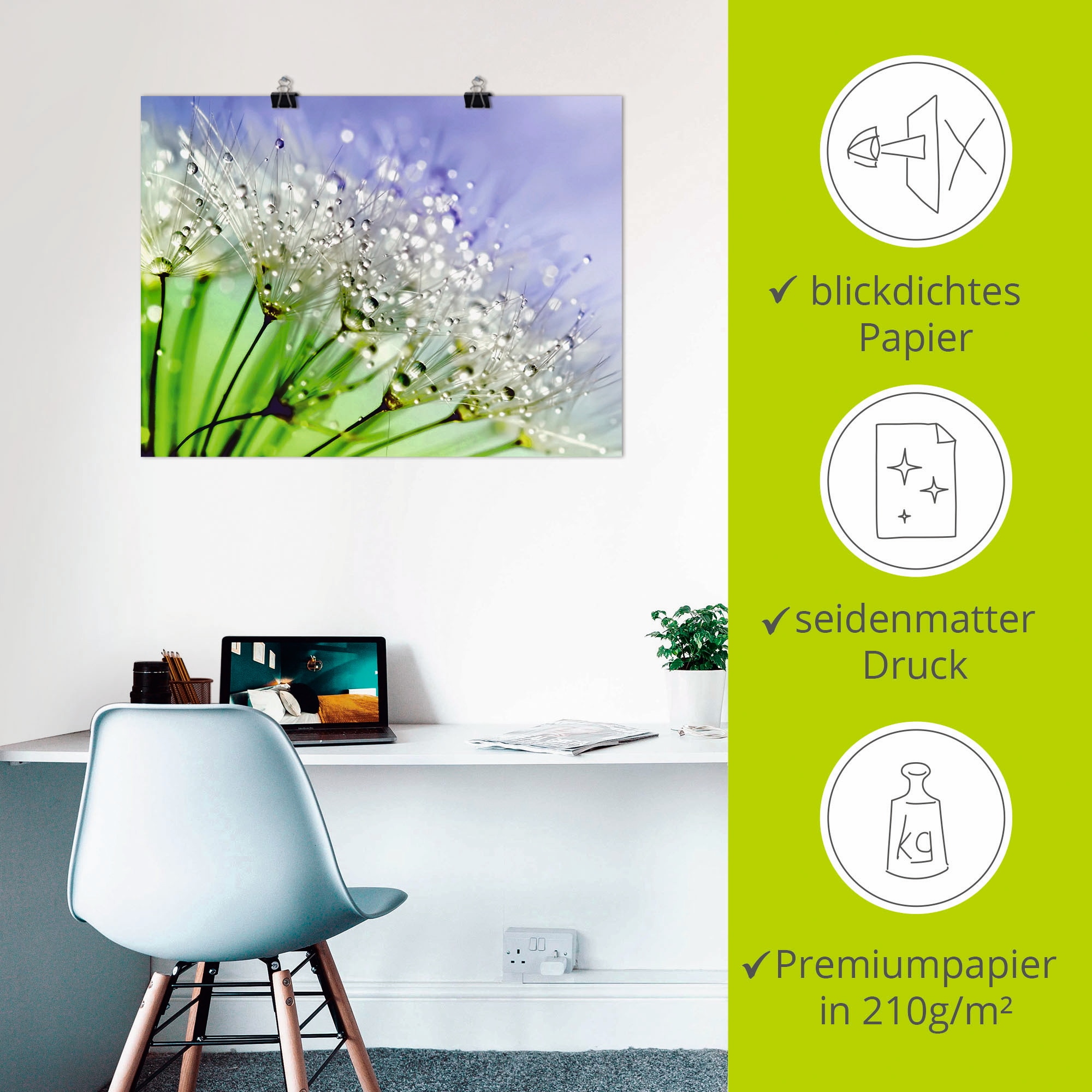 Artland Wandbild »Glitzernde Pusteblume III« Blumen 1 Stk. tlg. als Leinwandbild, Poster in verschied. Grössen