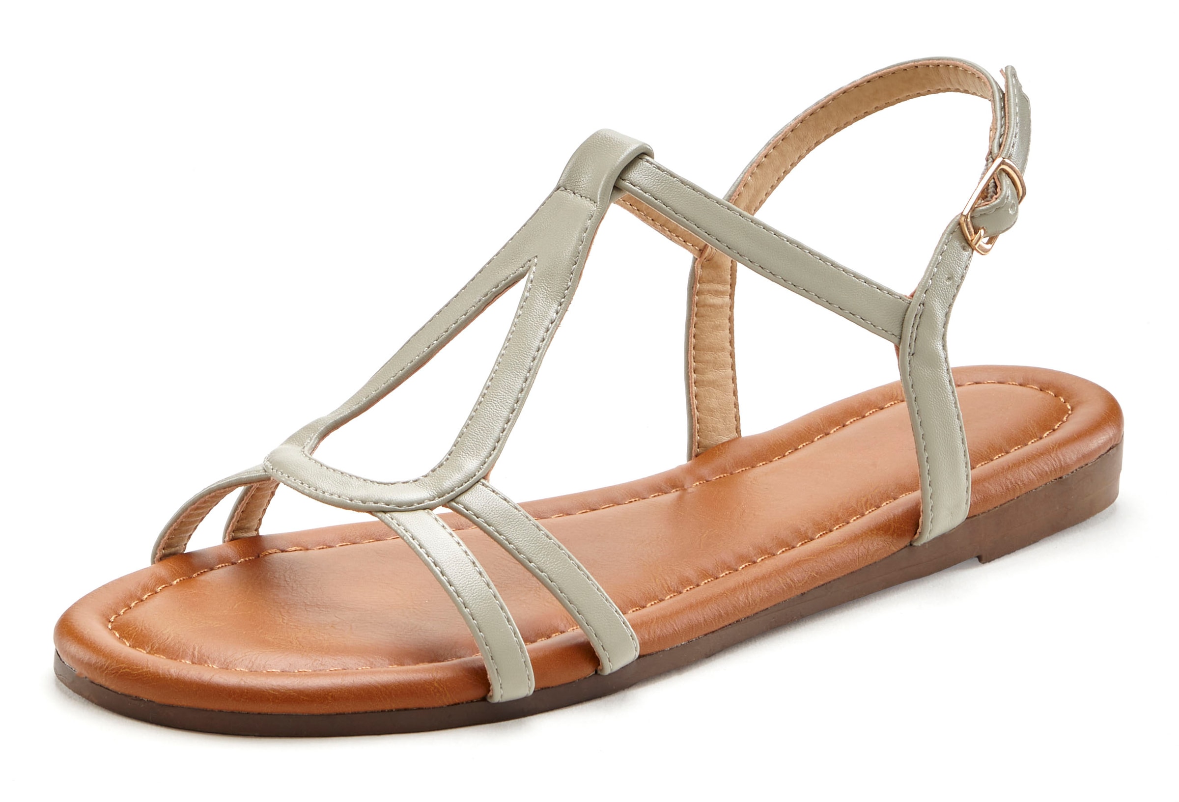 Vivance Sandale »Sommerschuh«, Sandalette, Sommerschuh mit raffinierten Riemchen VEGAN