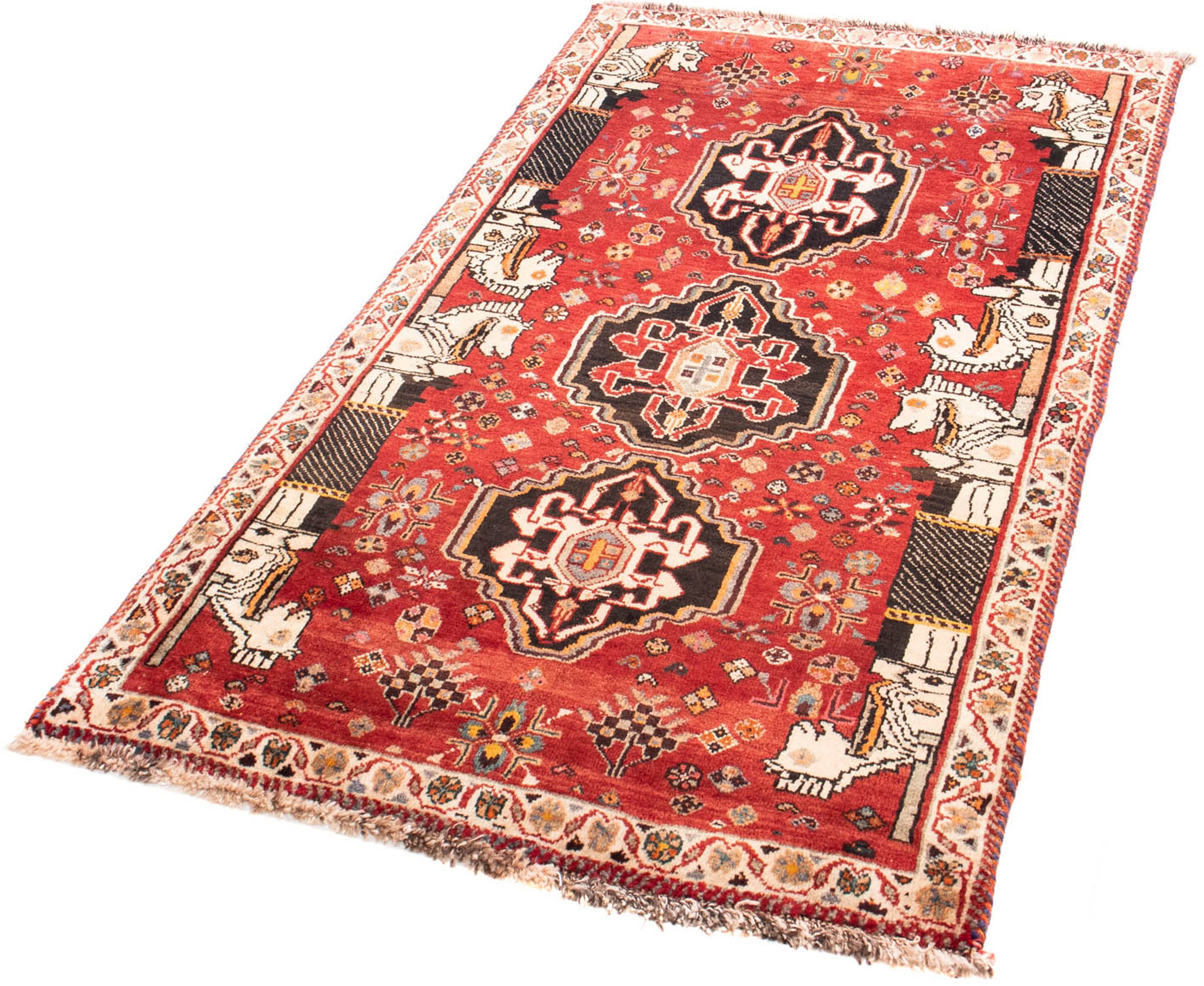 Image of morgenland Orientteppich »Perser - Nomadic - 148 x 81 cm - dunkelrot«, rechteckig, 10 mm Höhe, Wohnzimmer, Handgeknüpft, Einzelstück mit Zertifikat bei Ackermann Versand Schweiz