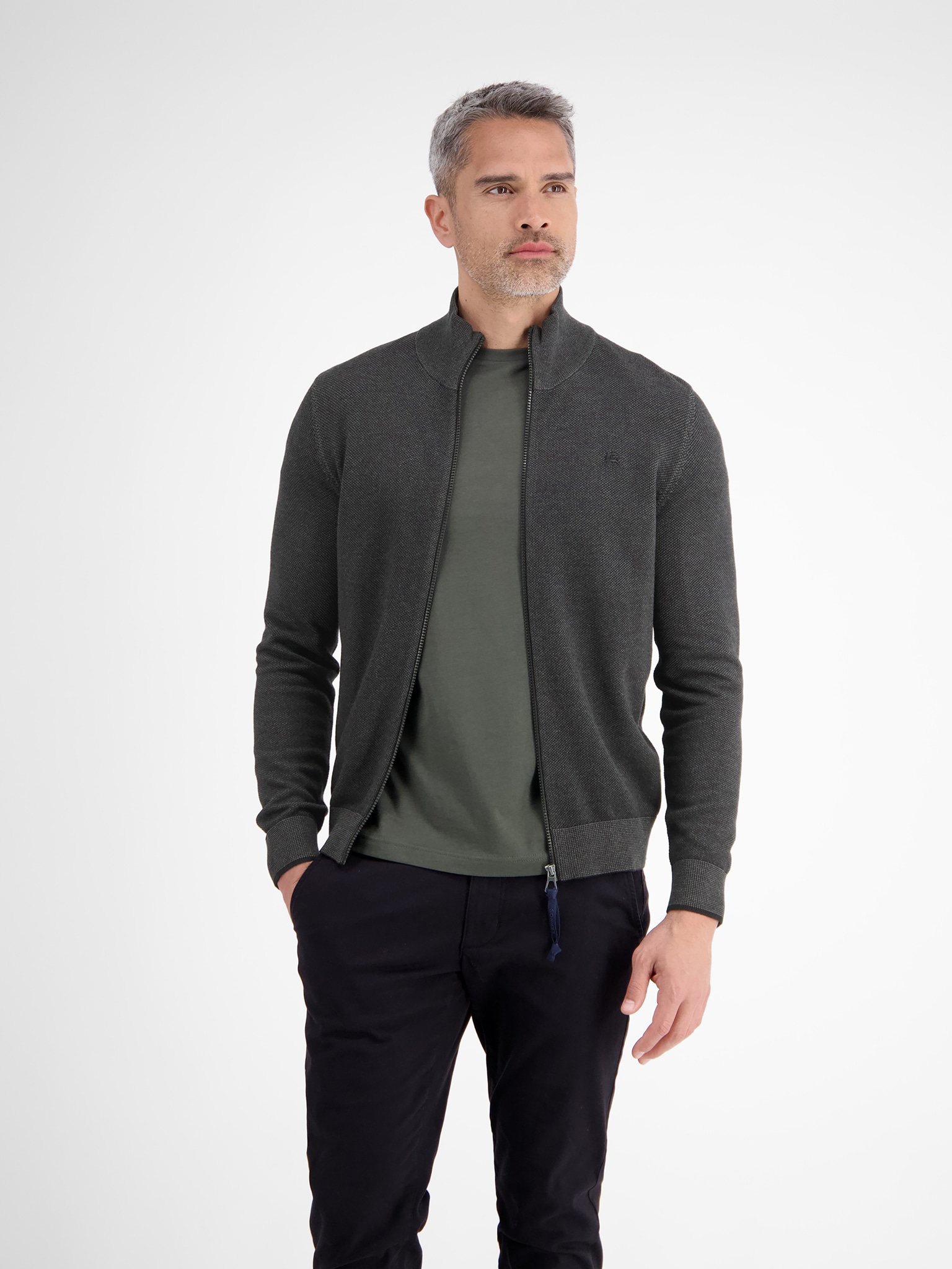 Image of LERROS Strickjacke mit Reissverschluss und Strehkragen