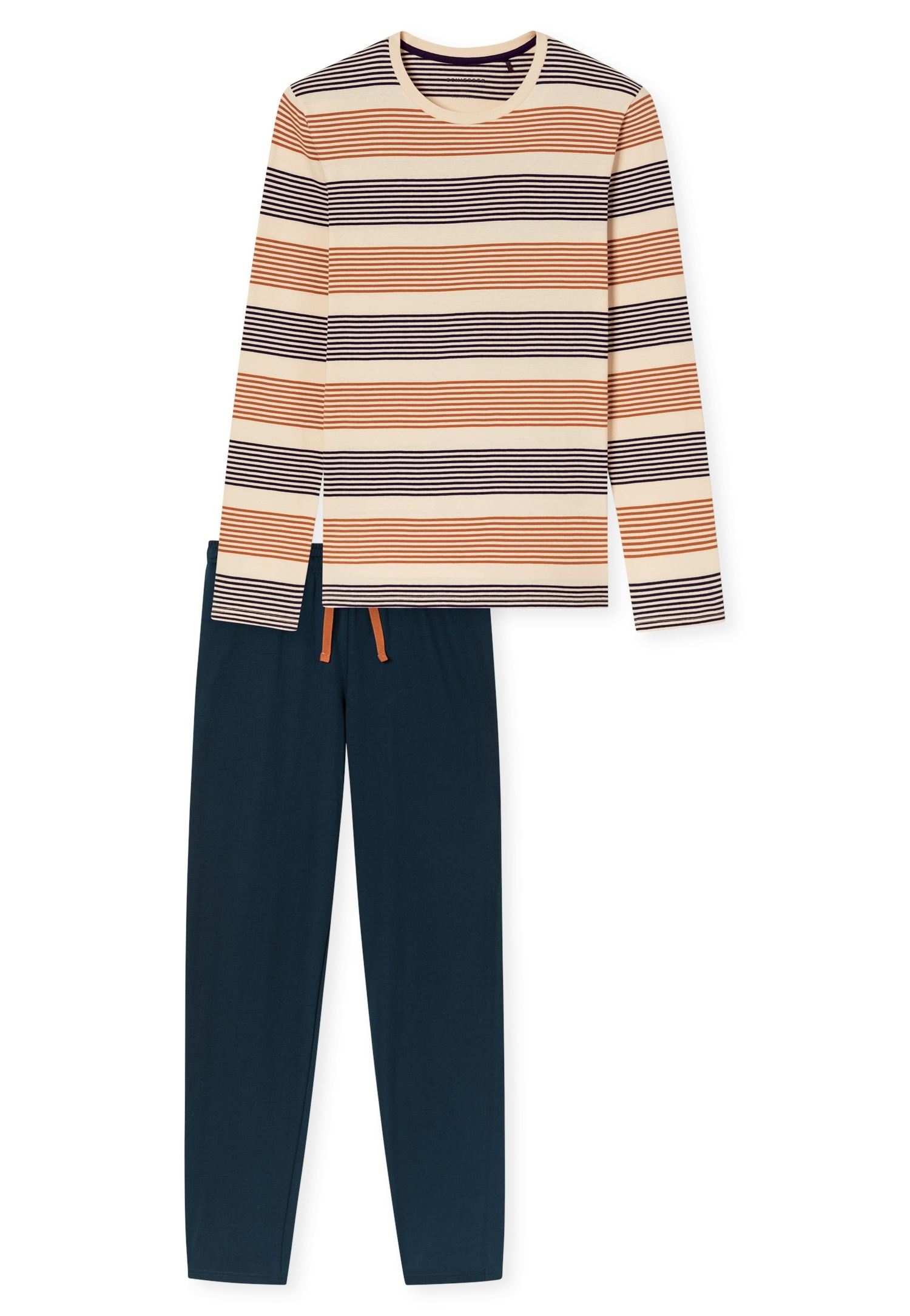 Schiesser Shorty »Casual Nightwear« 2 Rundhalsausschnitt und lange Ärmel, weiche Single-Jersey Qualität