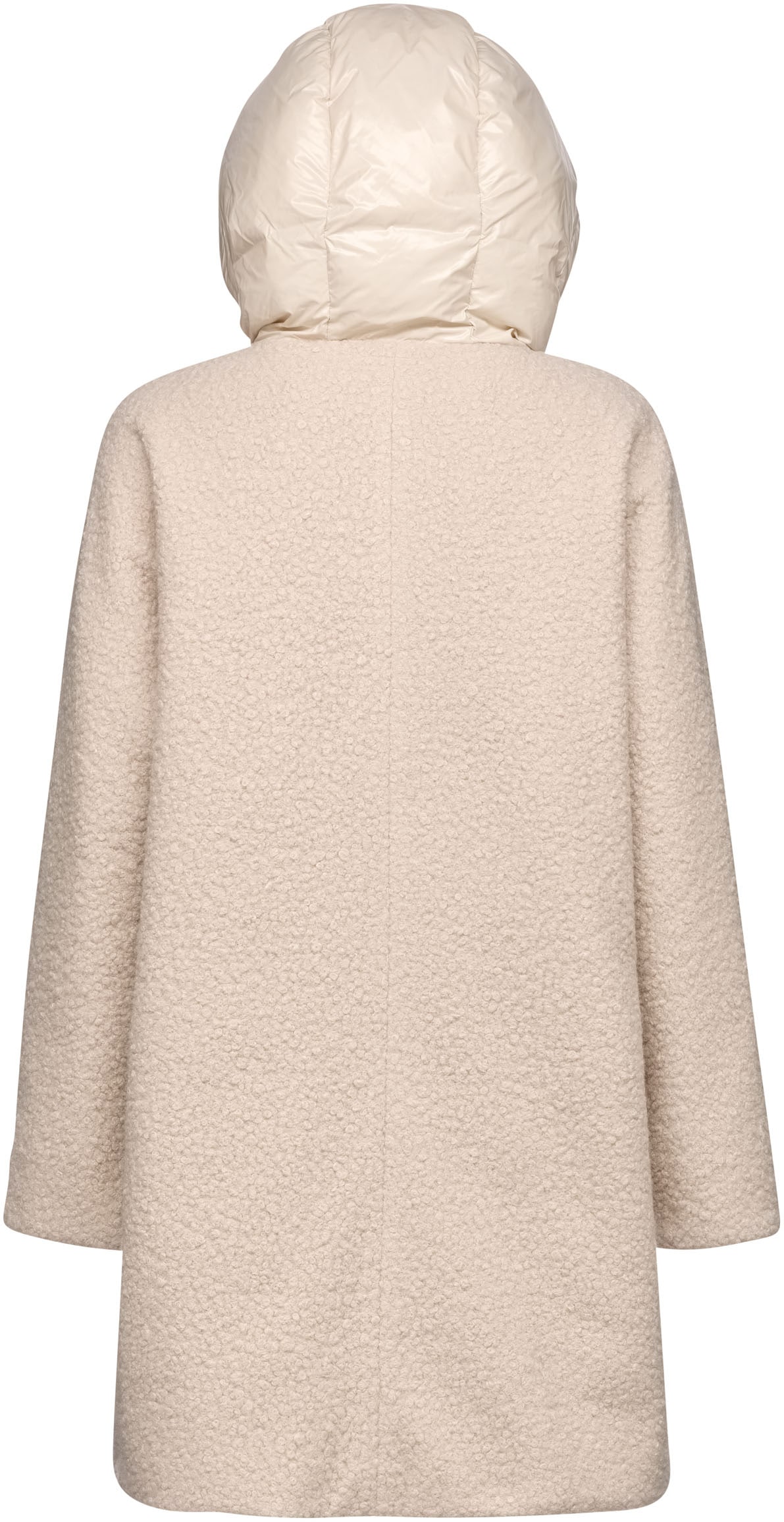 Geox Kurzmantel »CALITHE«, im Materialmix, Kapuze, grosse aufgesetzte Taschen, Knöpfe