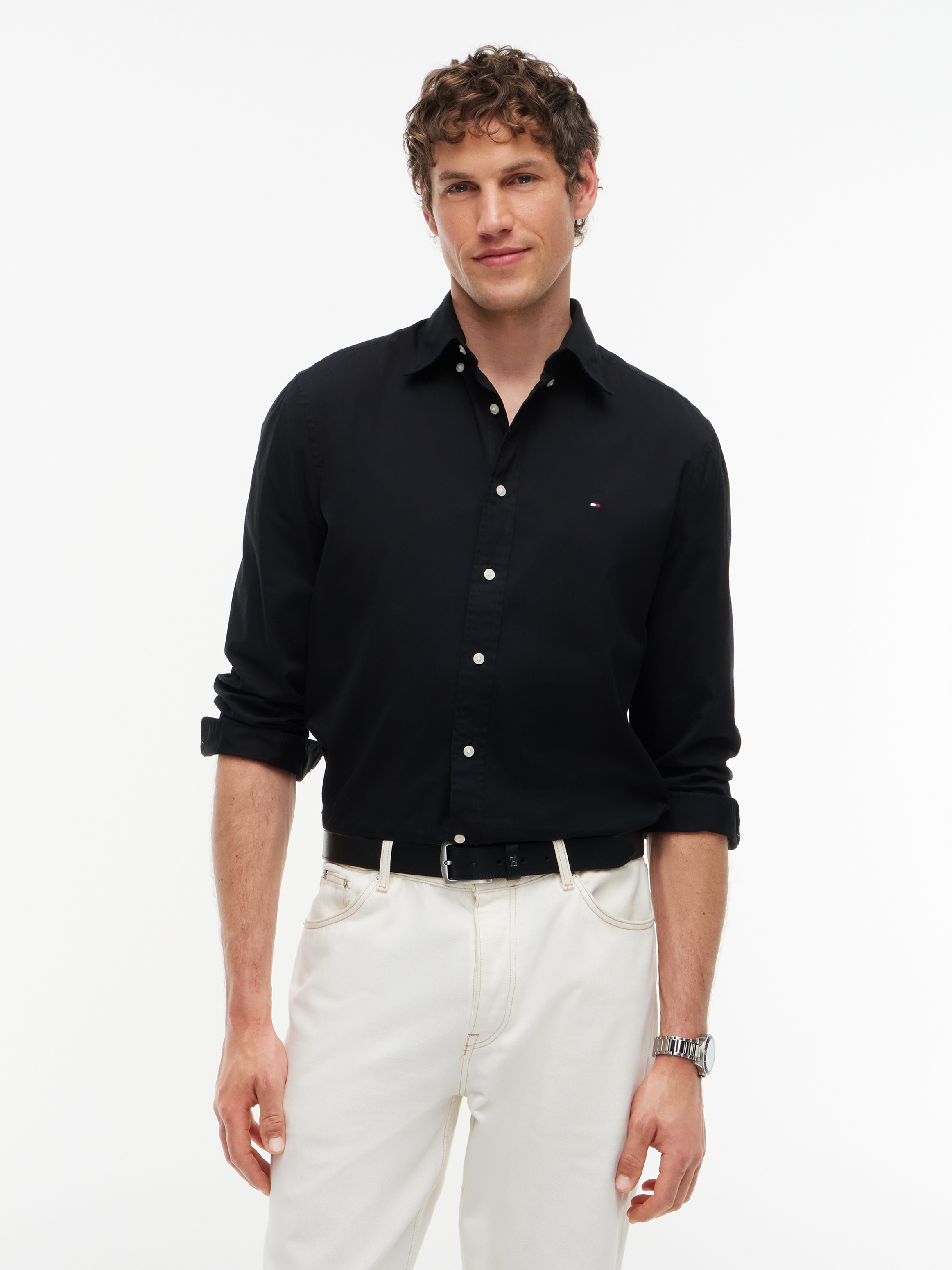Image of Tommy Hilfiger Langarmhemd "CORE FLEX POPLIN SOLID Regular Fit SHIRT" Regular Fit Flex Cotton