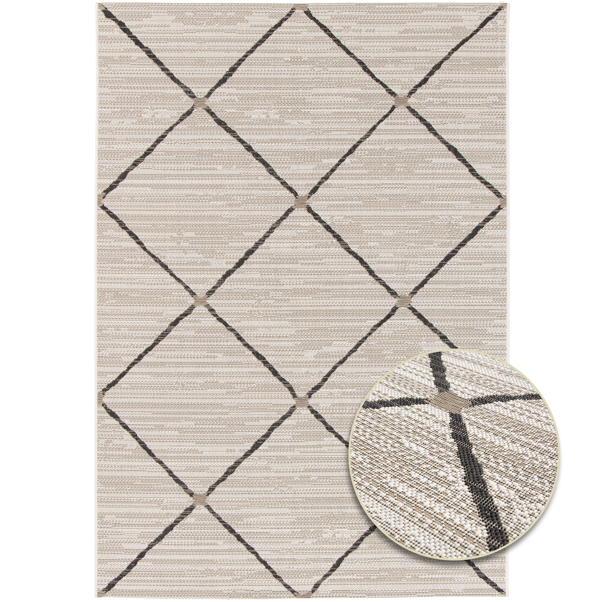 Primaflor-Ideen in Textil Teppich »Outdoorteppich PARADISE - Rhombus« rechteckig 4 mm Höhe Flachgewebe, Rauten, Scandi, In- und Outdoor geeignet, wasserfest