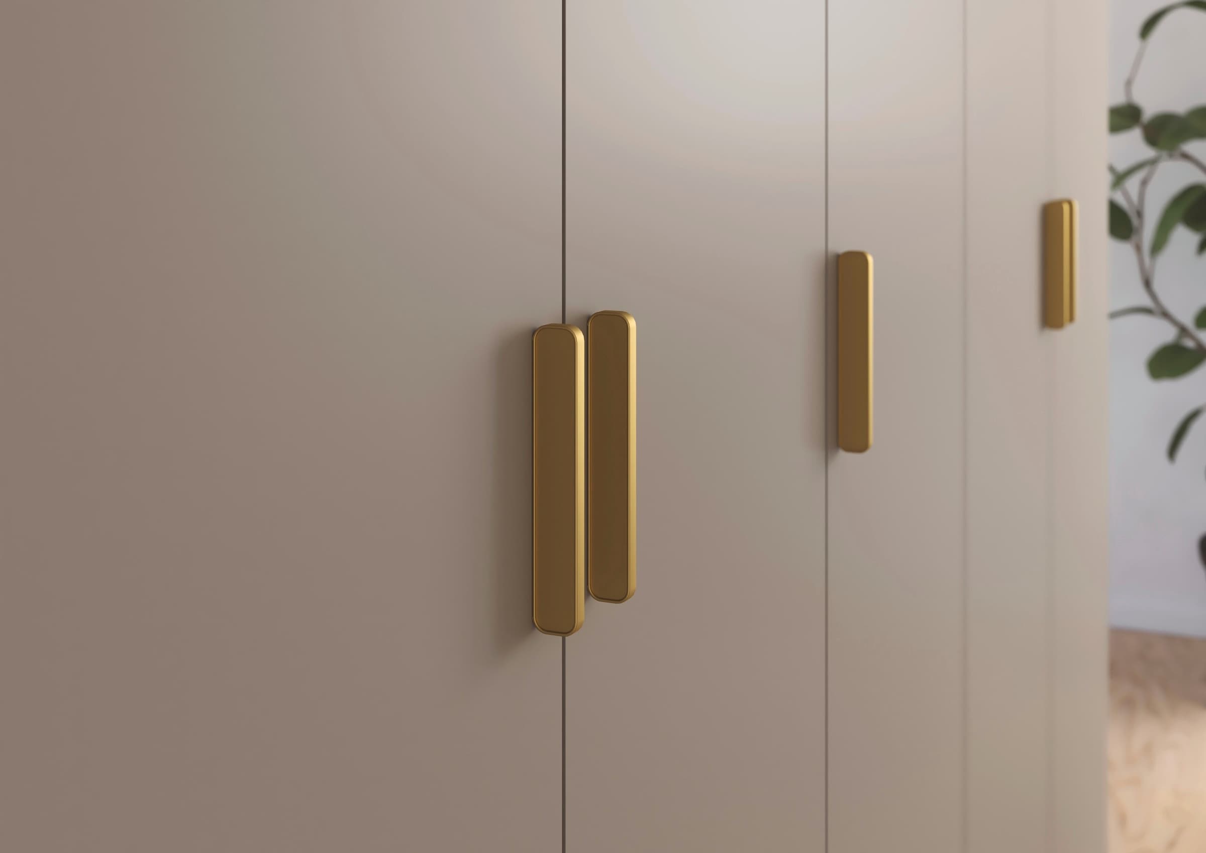 GOODproduct Armoires à vêtements »Schlafzimmer Garderobe Kinderzimmer WELTNEUHEIT ZELLARA by rauch-ONE« PATENTIERTES SCHNELLMONTAGESYSTEM Griff Goldfarben MADE IN GERMANY