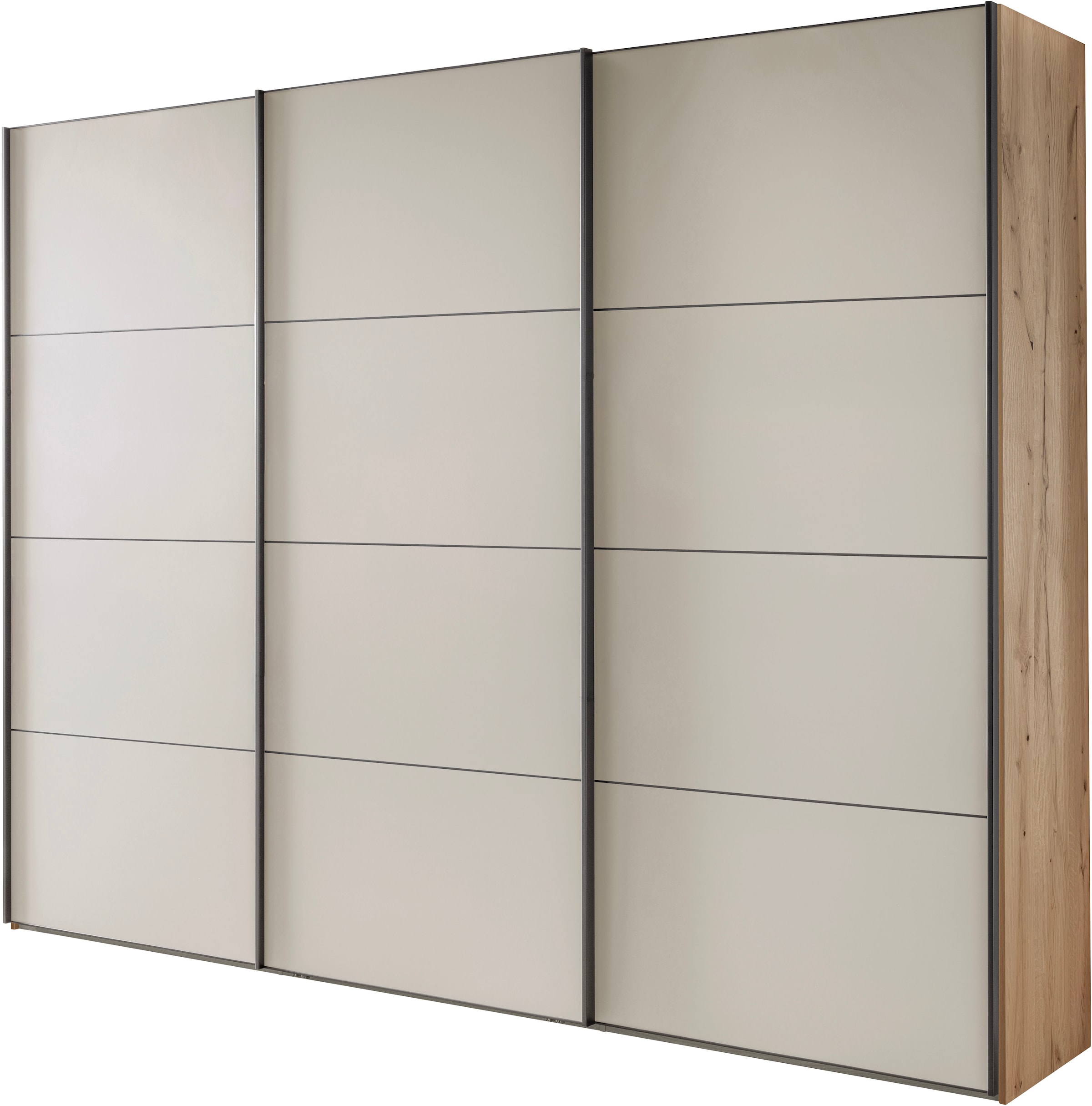 WIEMANN Armoire à portes coulissantes »Phoenix, Made in Germany, modernes Design, Highlight, Blickfang« ,  espace de rangement maximal, y compris étagères, étagères à linge et amortisseurs