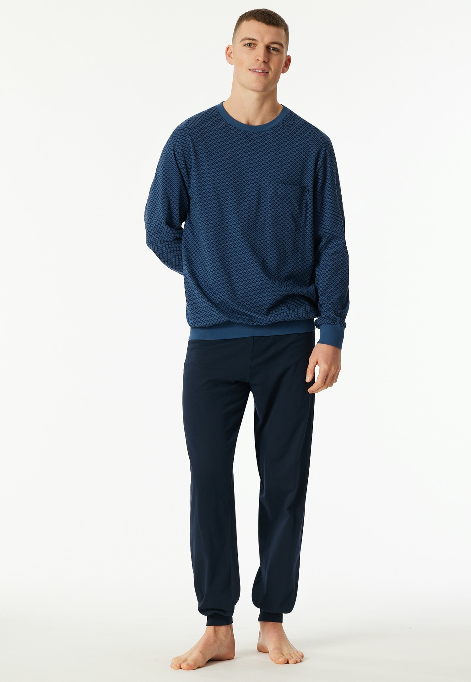 Schiesser Schlafanzug »Comfort Essentials« 2 tlg. mit angenehmen Bündchen