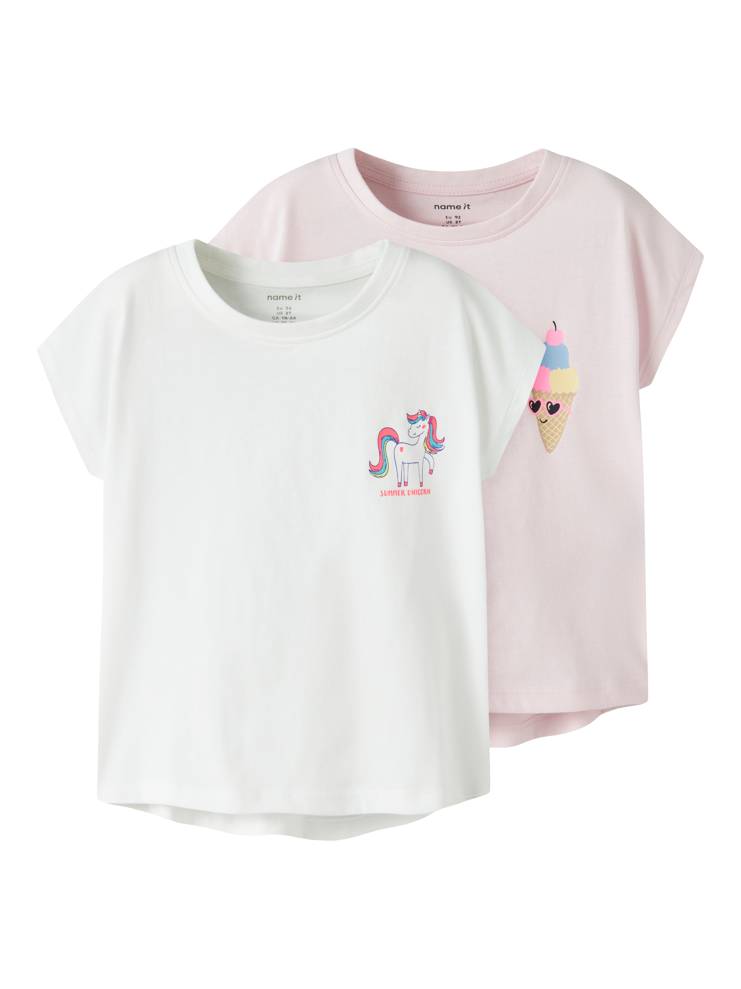 Image of Name It Kurzarmshirt "NMFVARUTTI 2P CAPSL LOOSE TOP" Packung, 2 Baumwolle, loose fit
