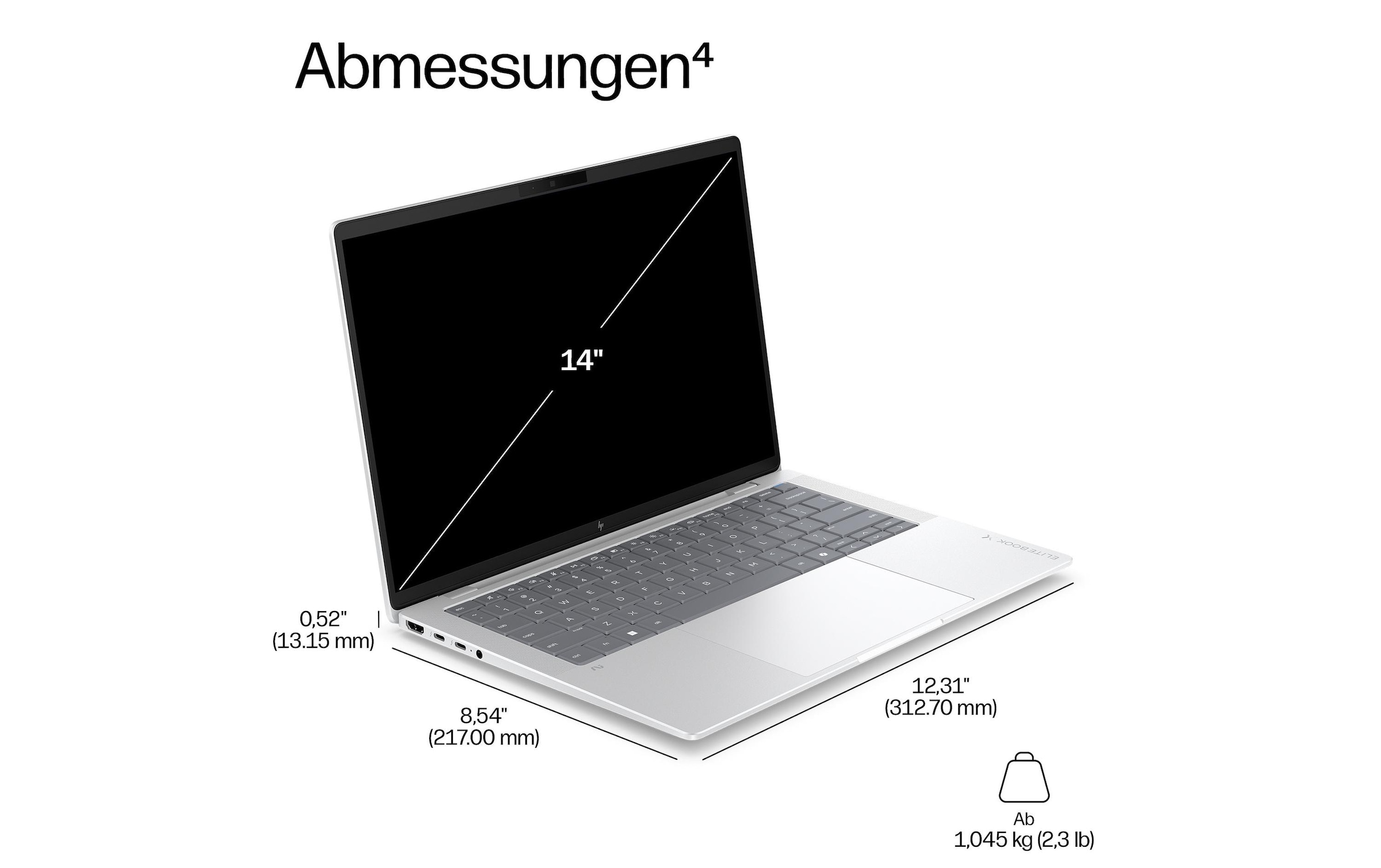 HP Ordinateur portable »EliteBook X G2q 14 DV7K4ES« / 14 ″ Qualcomm Snapdragon™