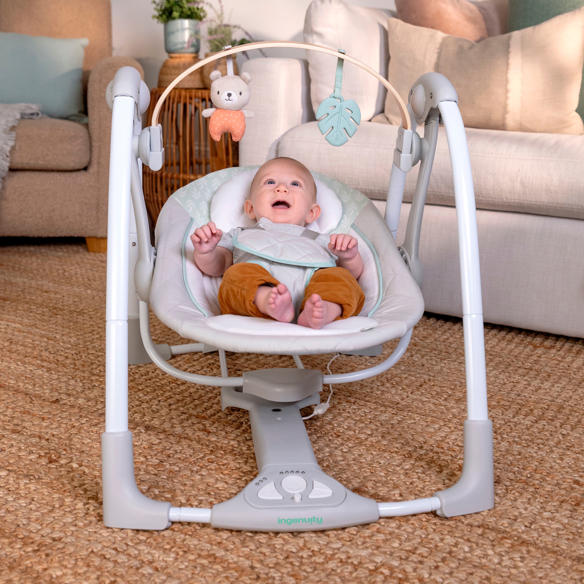 ingenuity Transat pour bébé »Cozy Spot Swing 'n Go Portable Swing« bis 9 kilos mit Sound-Effekt