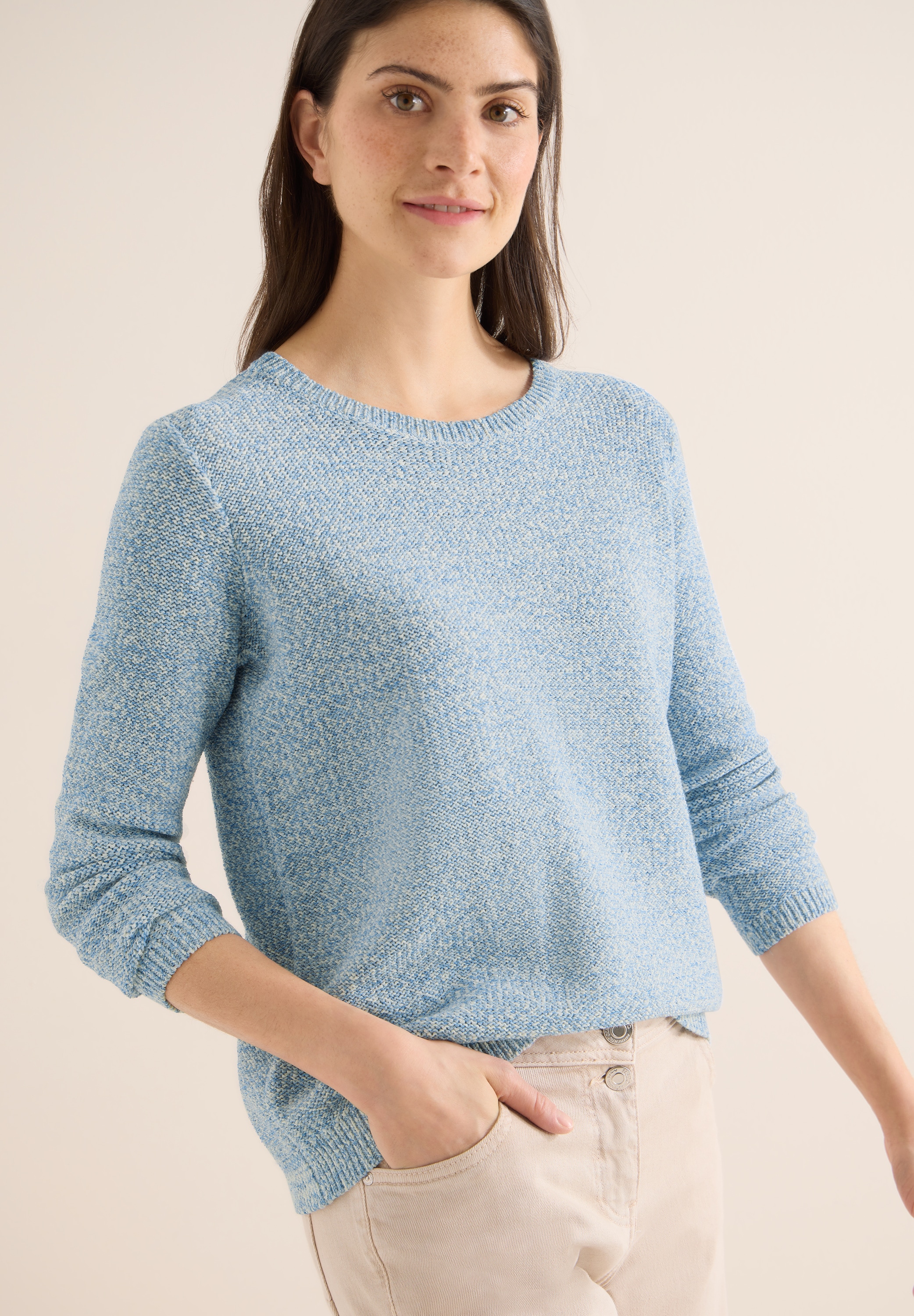 Image of Cecil Strickpullover meliert, mit Rundhals