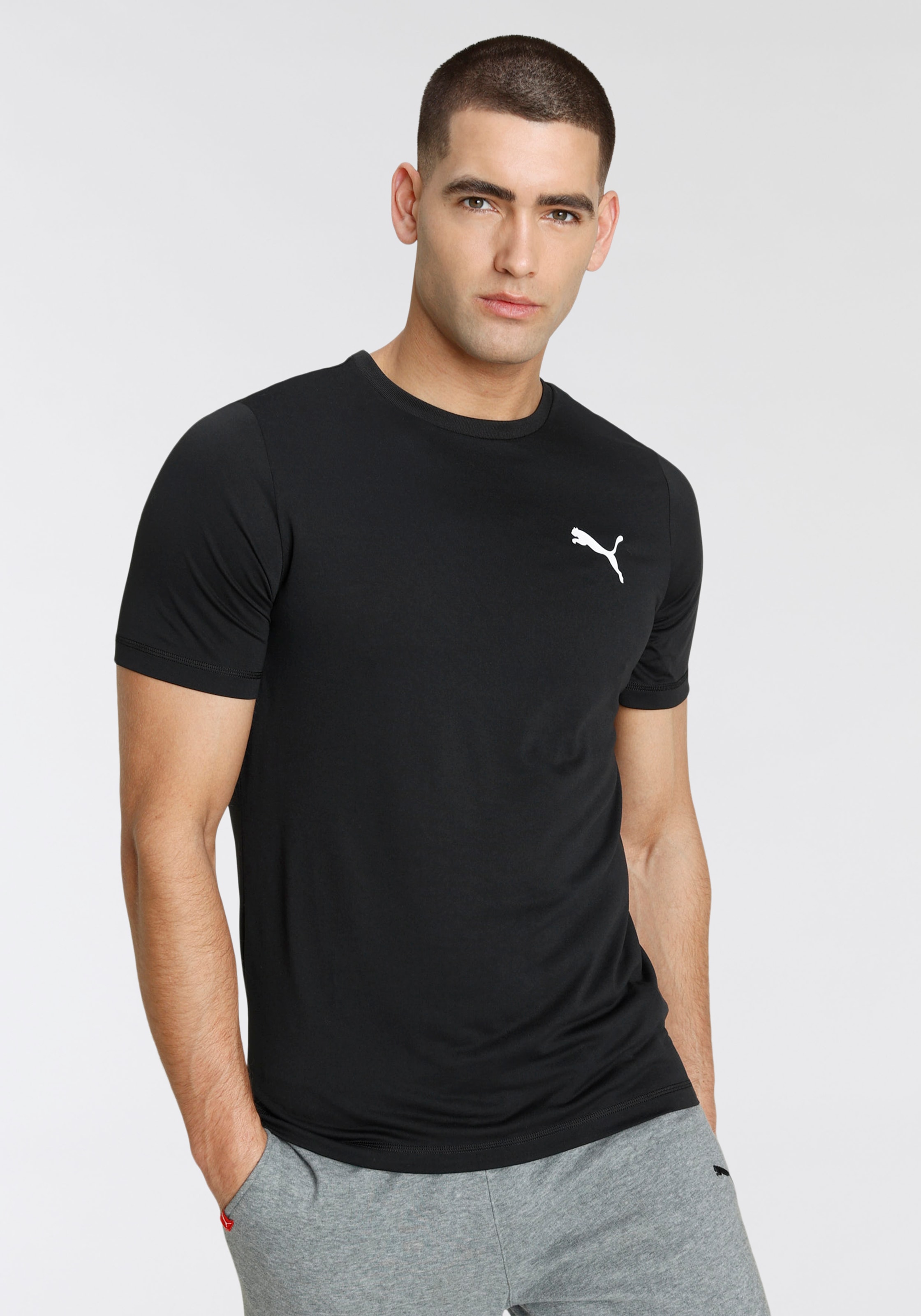 Image of PUMA T-Shirt "ACTIVE SMALL LOGO TEE" sportlicher Stil, Kurzarm, Rundhalsausschnitt