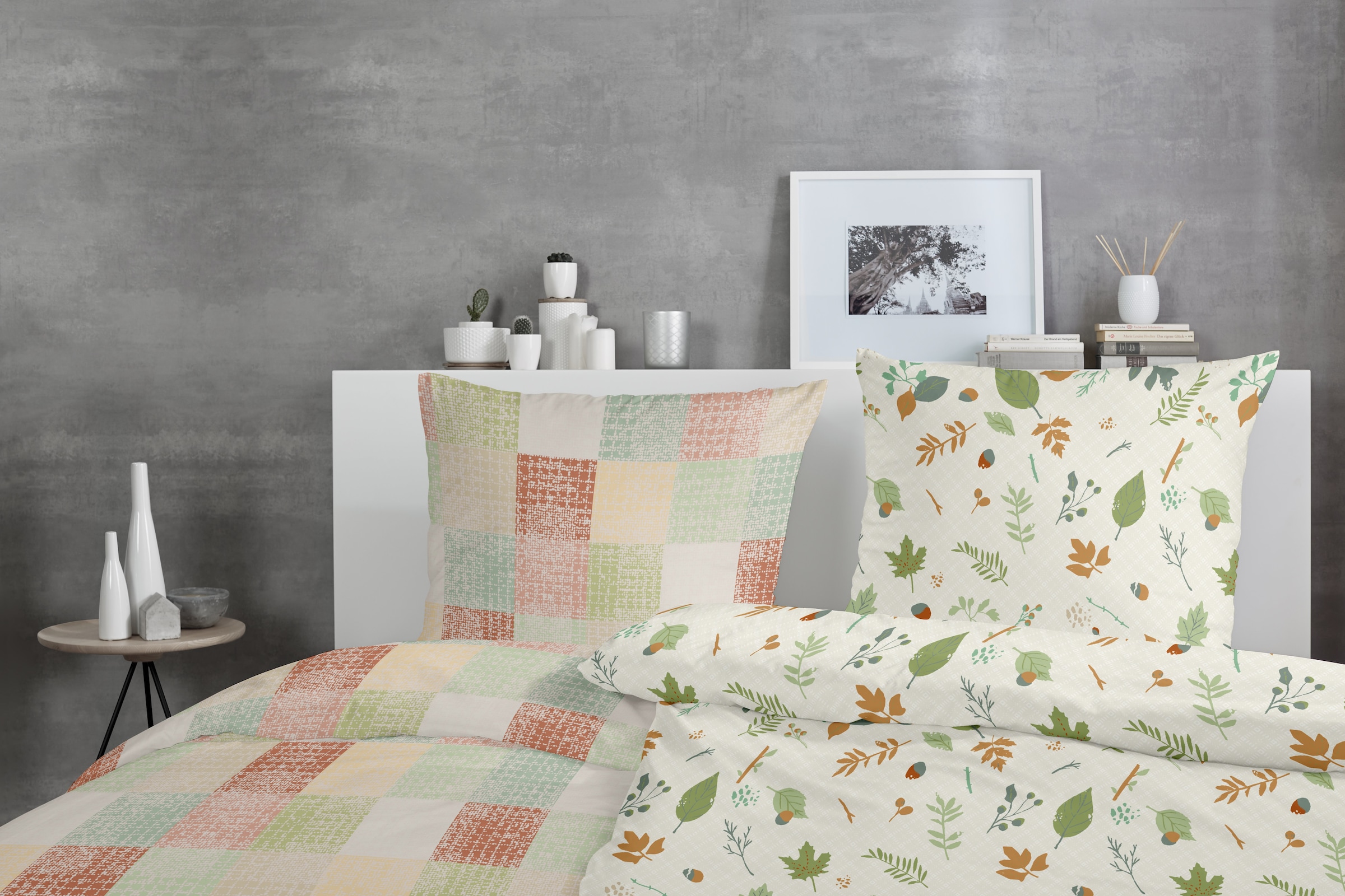 Primera Linge de lit »Biber-Bettwäsche Branches« 2 cuis tlg. mit floralen Motiven