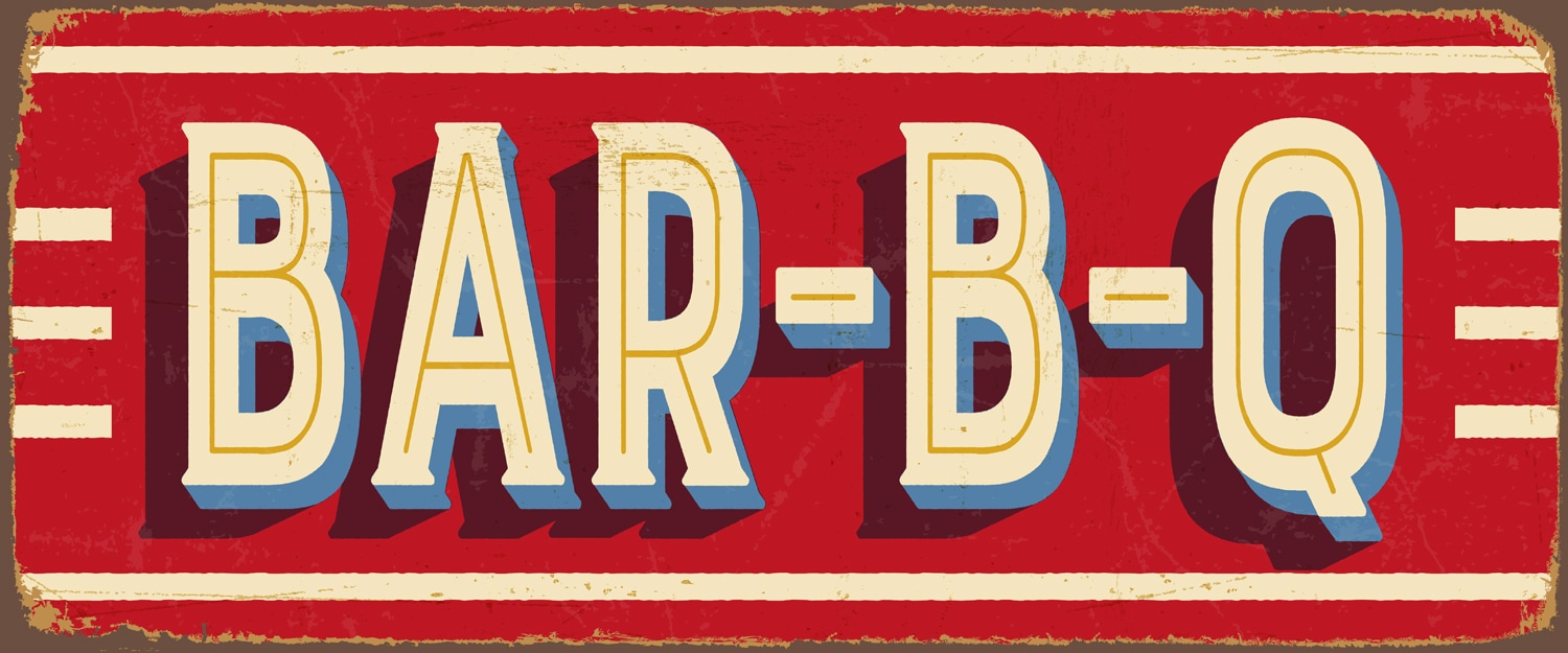 Image of queence Metallbild "BAR-B-Q" Sprüche & Texte Schriftzug, Stahlschilder
