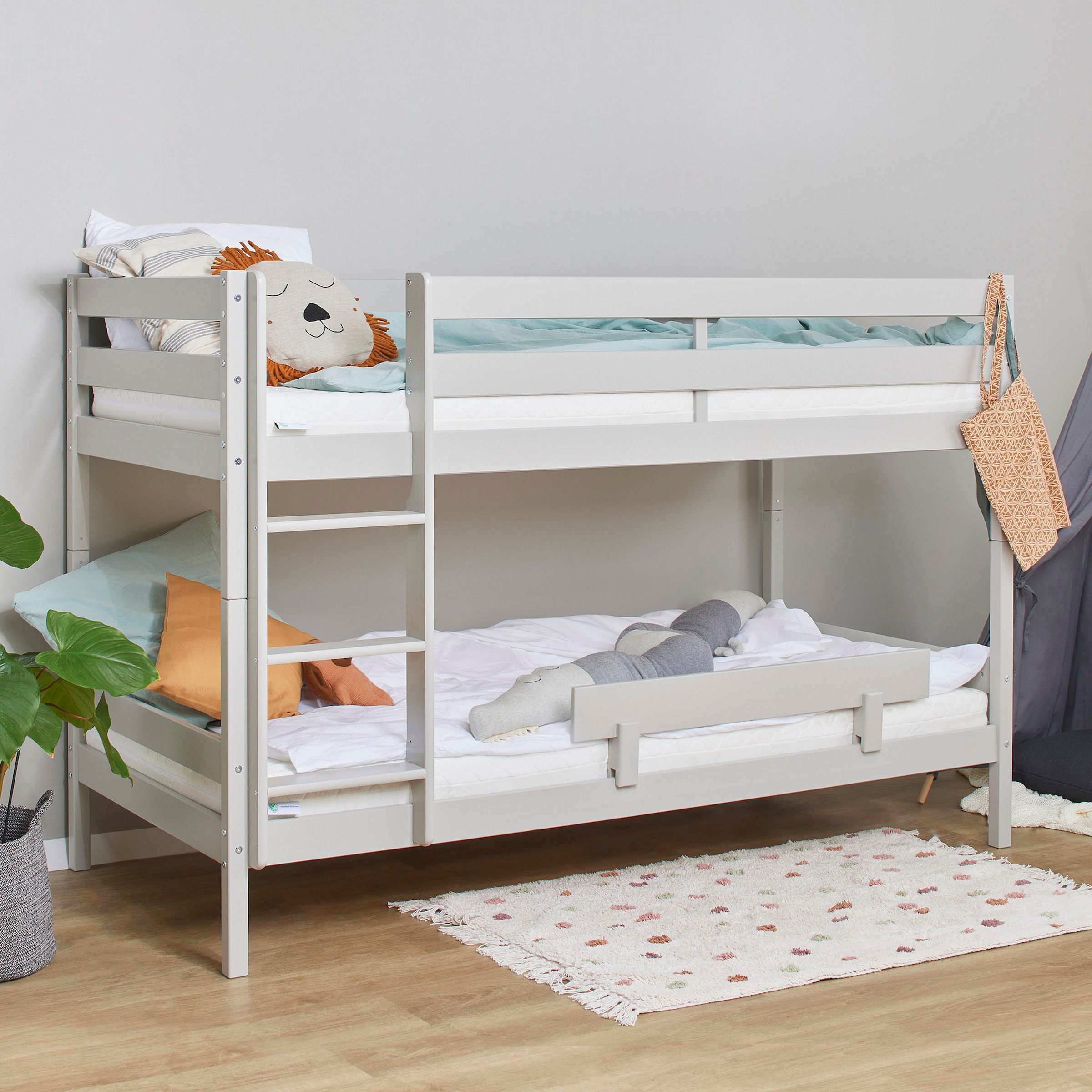 Hoppekids Etagenbett »ECO Comfort Kinderbett 90x200 oder 70x160 aus Massivholz in 4 Farben«, TÜV, FSC und Nordisches Umweltzeichen – wahlweise mit Matratzen