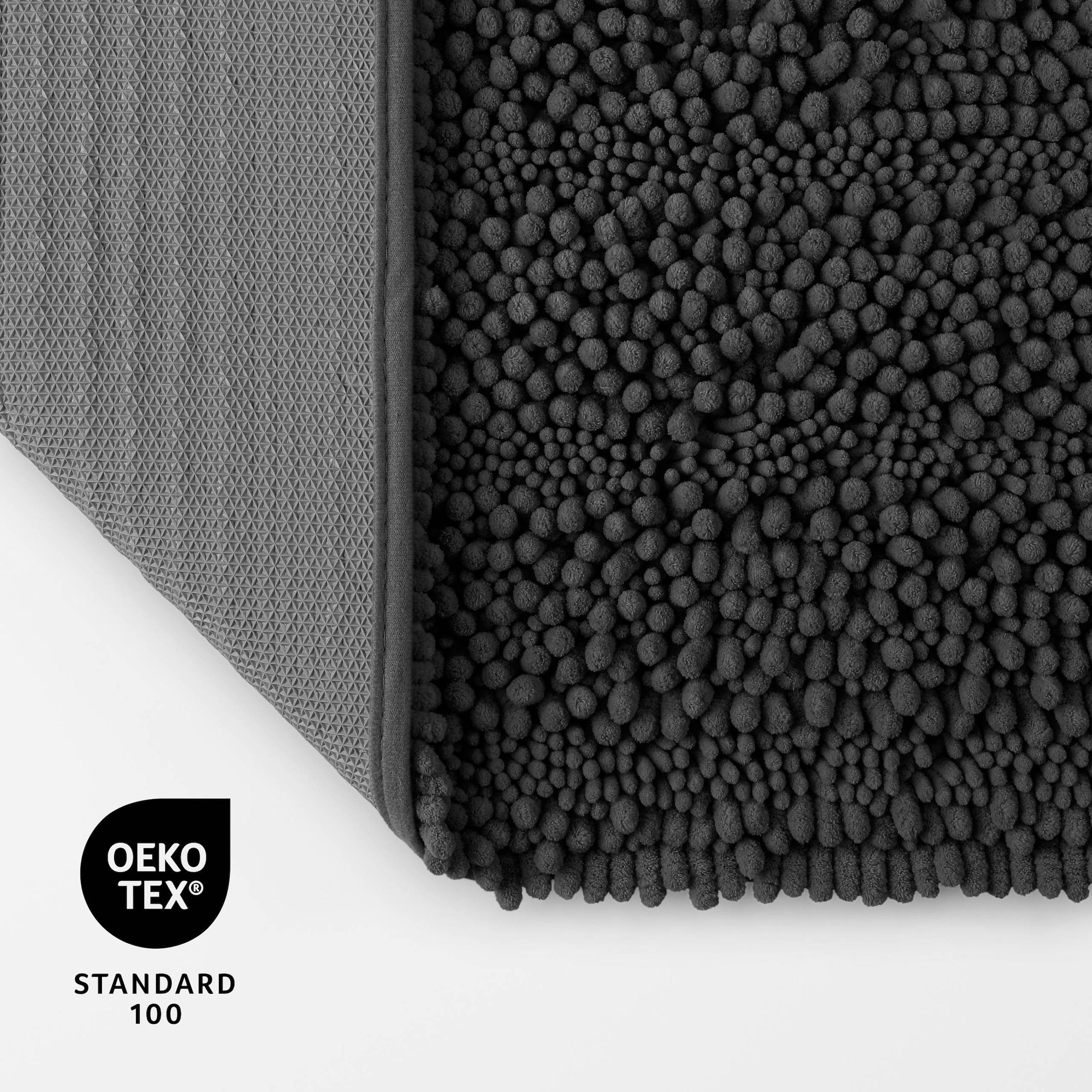 GOODproduct Tapis de bain »Torrni« Höhe 22 mm revêtement antidérapant Séchage rapide | compatible chauffage au sol Badteppich, getuftet, modern, Uni, antirutsch, flauschig, hochflor