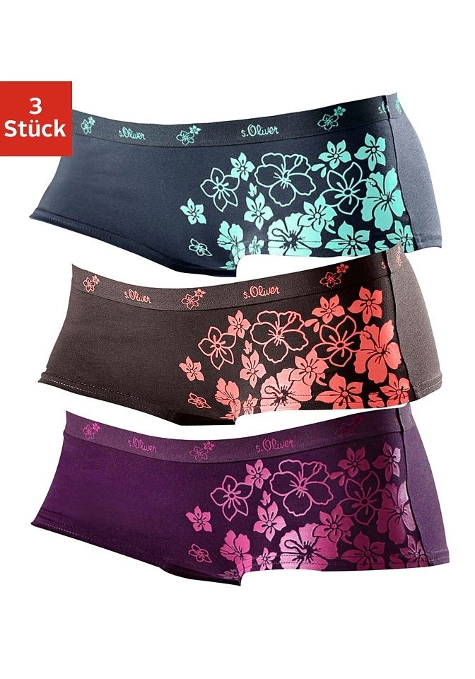 Image of s.Oliver Panty, (Packung, 3 St., 3er-Pack), mit floralem Druck bei Ackermann Versand Schweiz