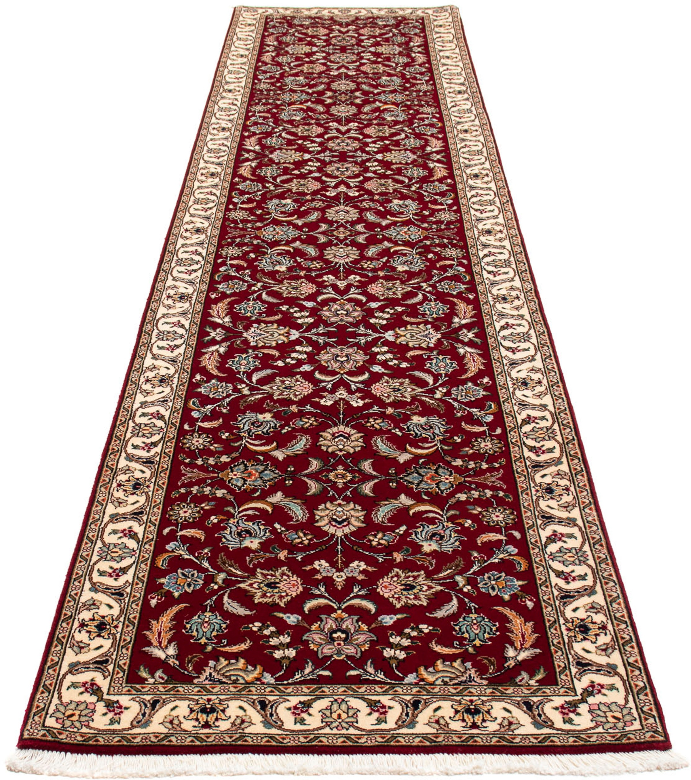Image of morgenland Orientteppich »Perser - Täbriz - Royal - 390 x 87 cm - dunkelrot«, rechteckig, 7 mm Höhe, Wohnzimmer, Handgeknüpft, Einzelstück mit Zertifikat bei Ackermann Versand Schweiz