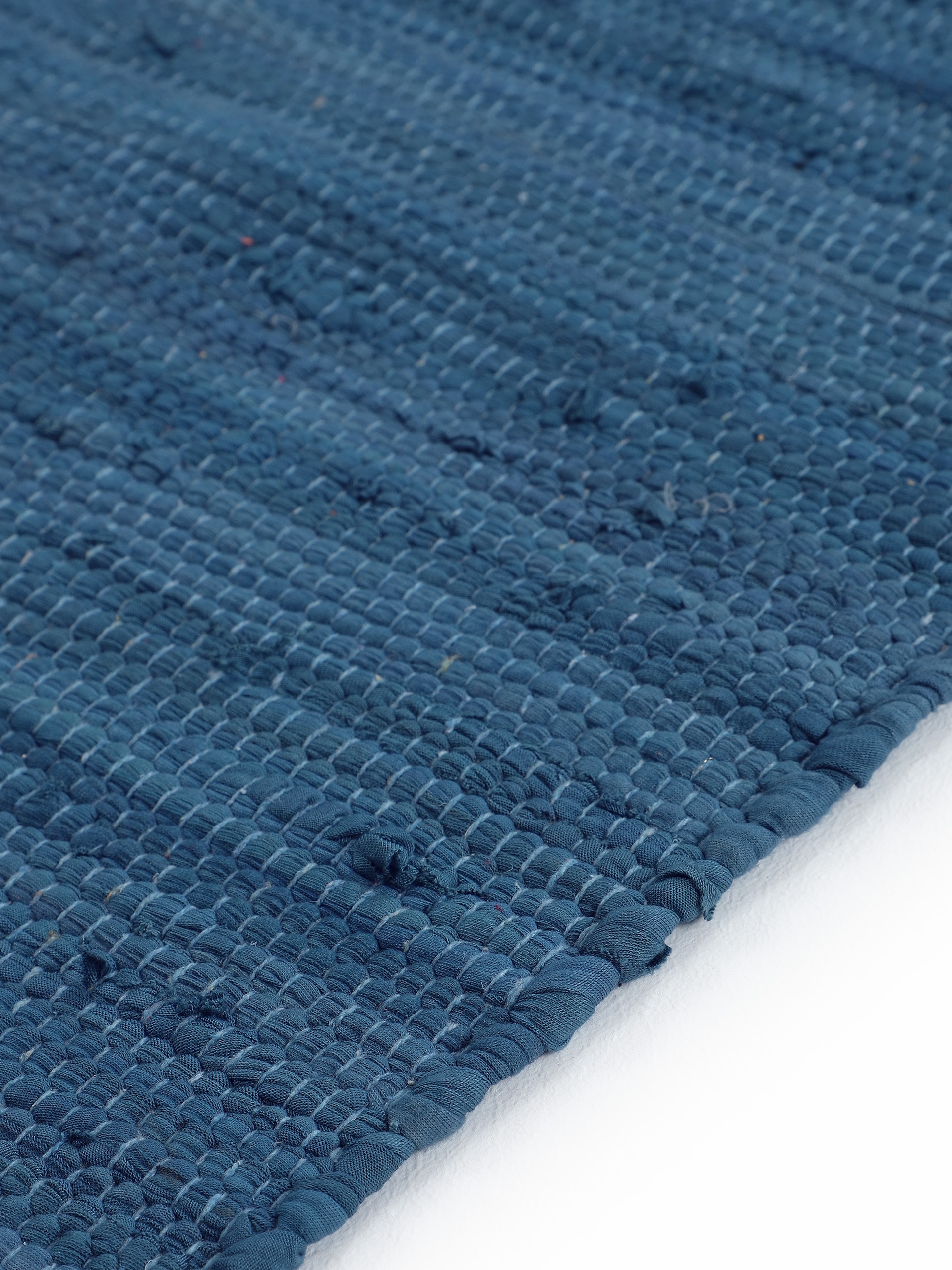 carpetfine Teppich »Kelim Chindi uni, auch als Läufer«, rechteckig, 5 mm Höhe, Wendeteppich, reine Baumwolle, handgewebt, Uni-Farben, mit Fransen