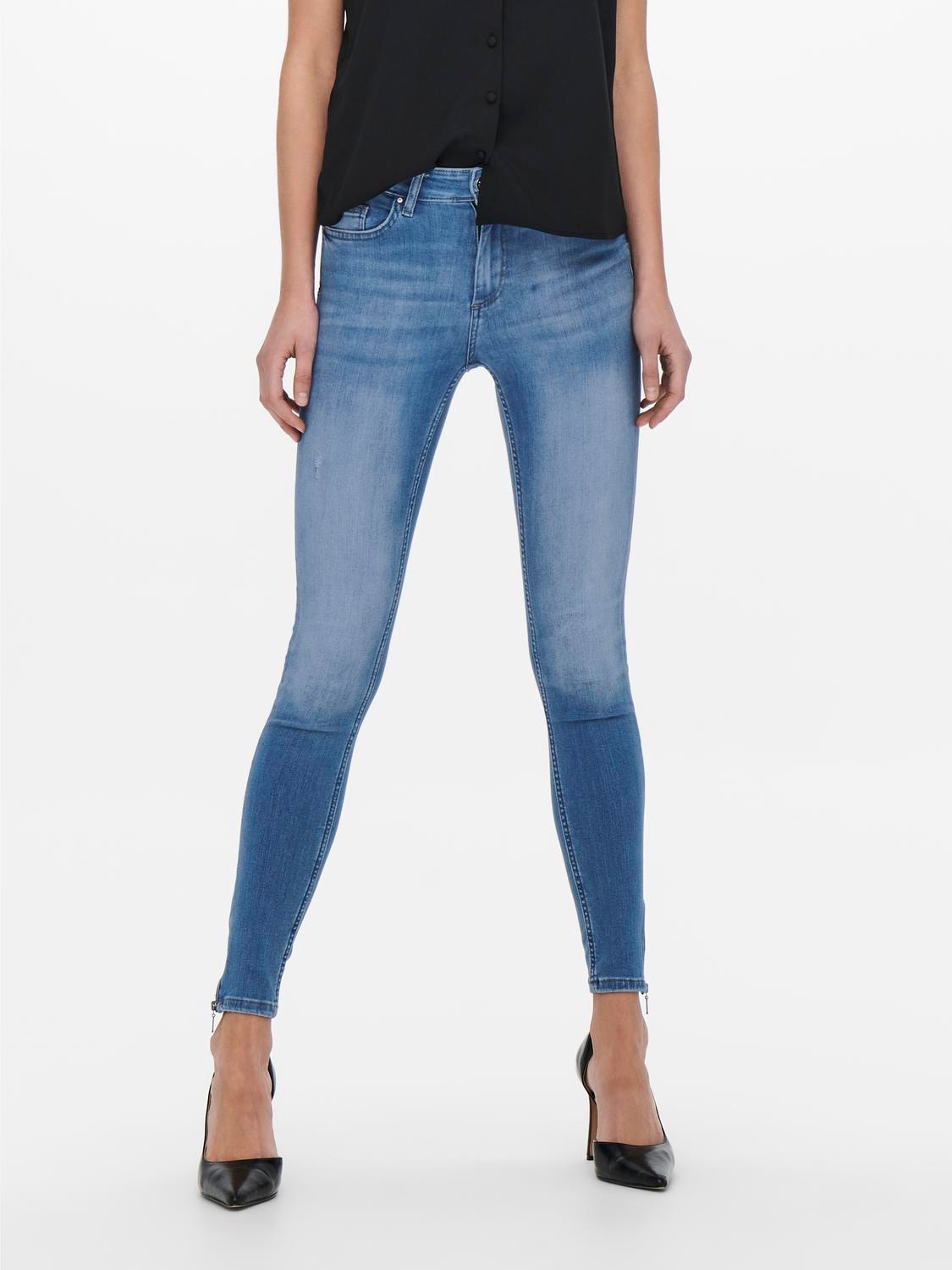 Image of ONLY Skinny-fit-Jeans "ONLBLUSH MID SKINNY ANKLE ZIP DNM BOX"