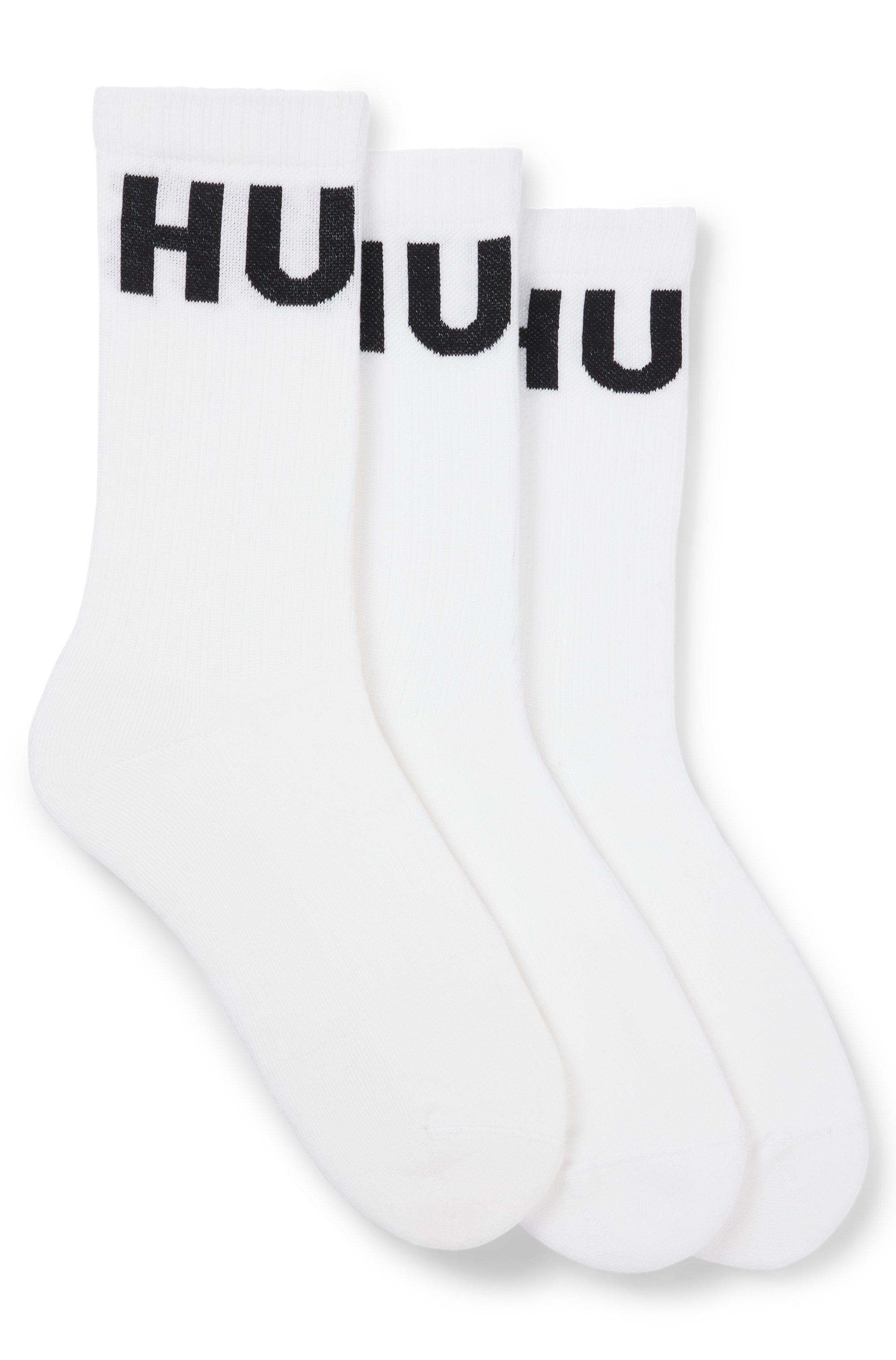 HUGO Underwear Freizeitsocken »3P QS ICONIC CC 1«, (Packung, 3 Paar, 3er), mit HUGO Logostickerei in Kontrastfarbe
