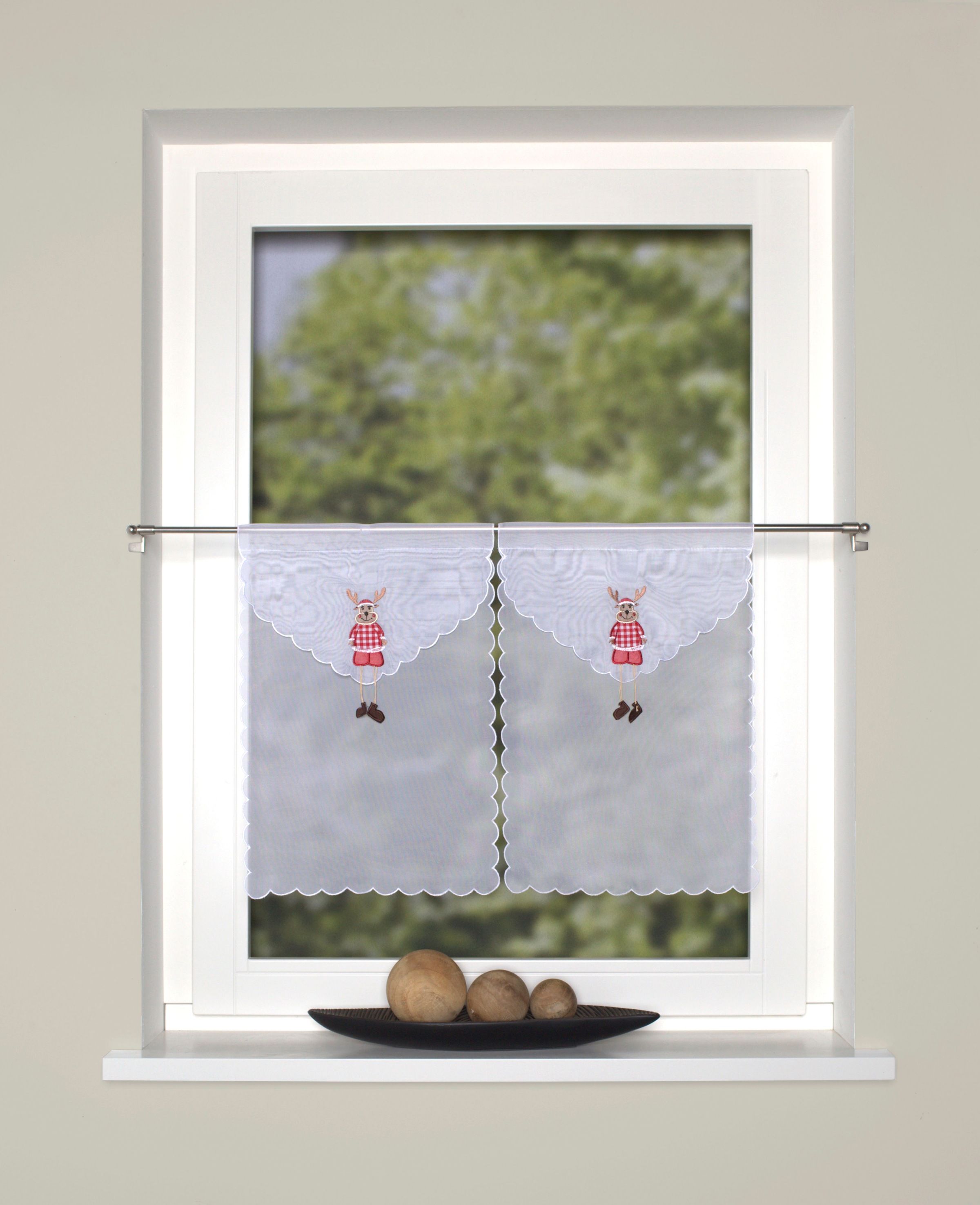 Image of HOME WOHNIDEEN Vorhang "ELG" Stangendurchzug 2 Stk. tlg. Fensterbilder Voile