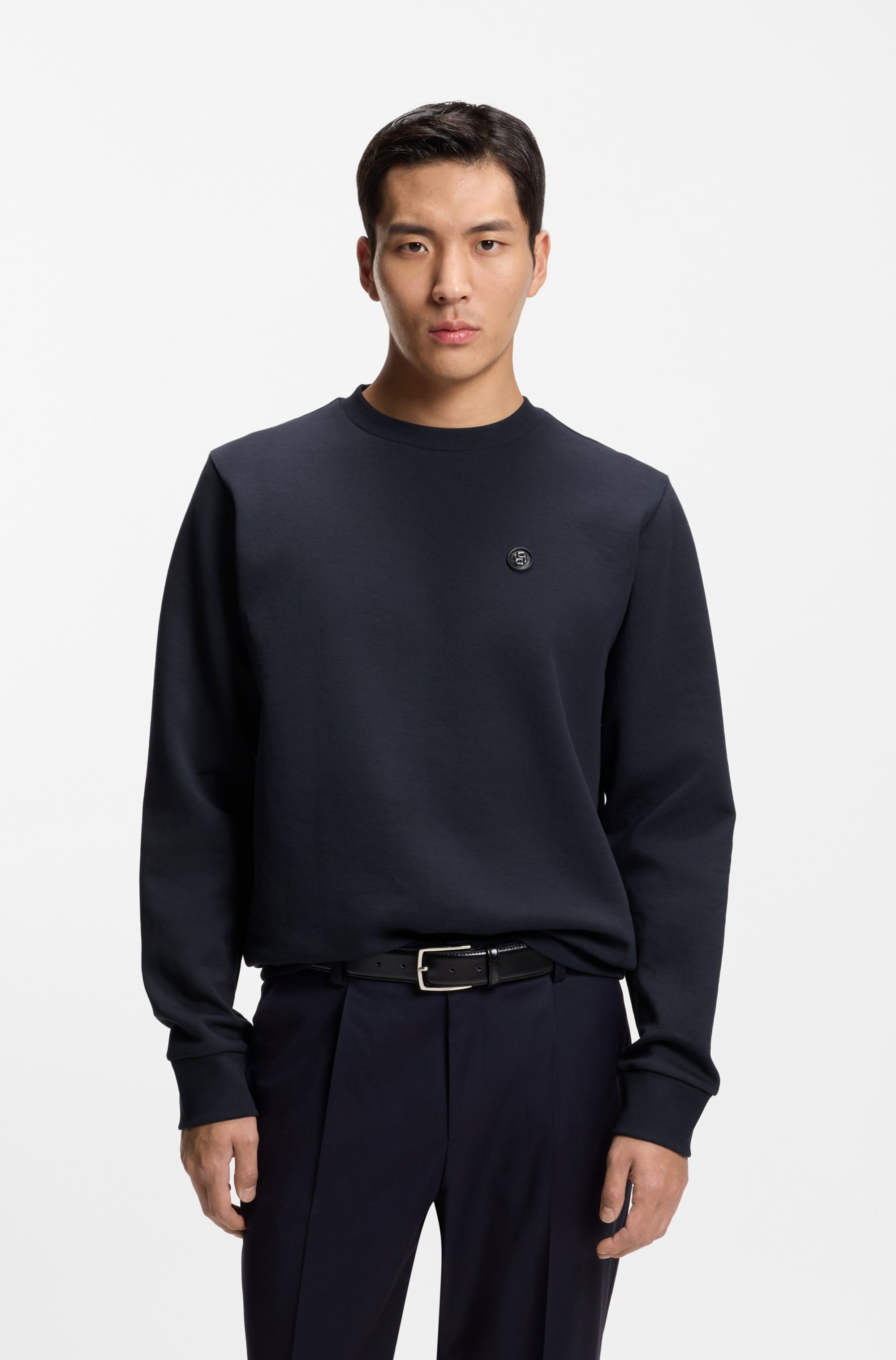 Image of BOSS Sweatshirt "C-Sharpe", Regular Fit, Baumwollmix, Rundhalsausschnitt