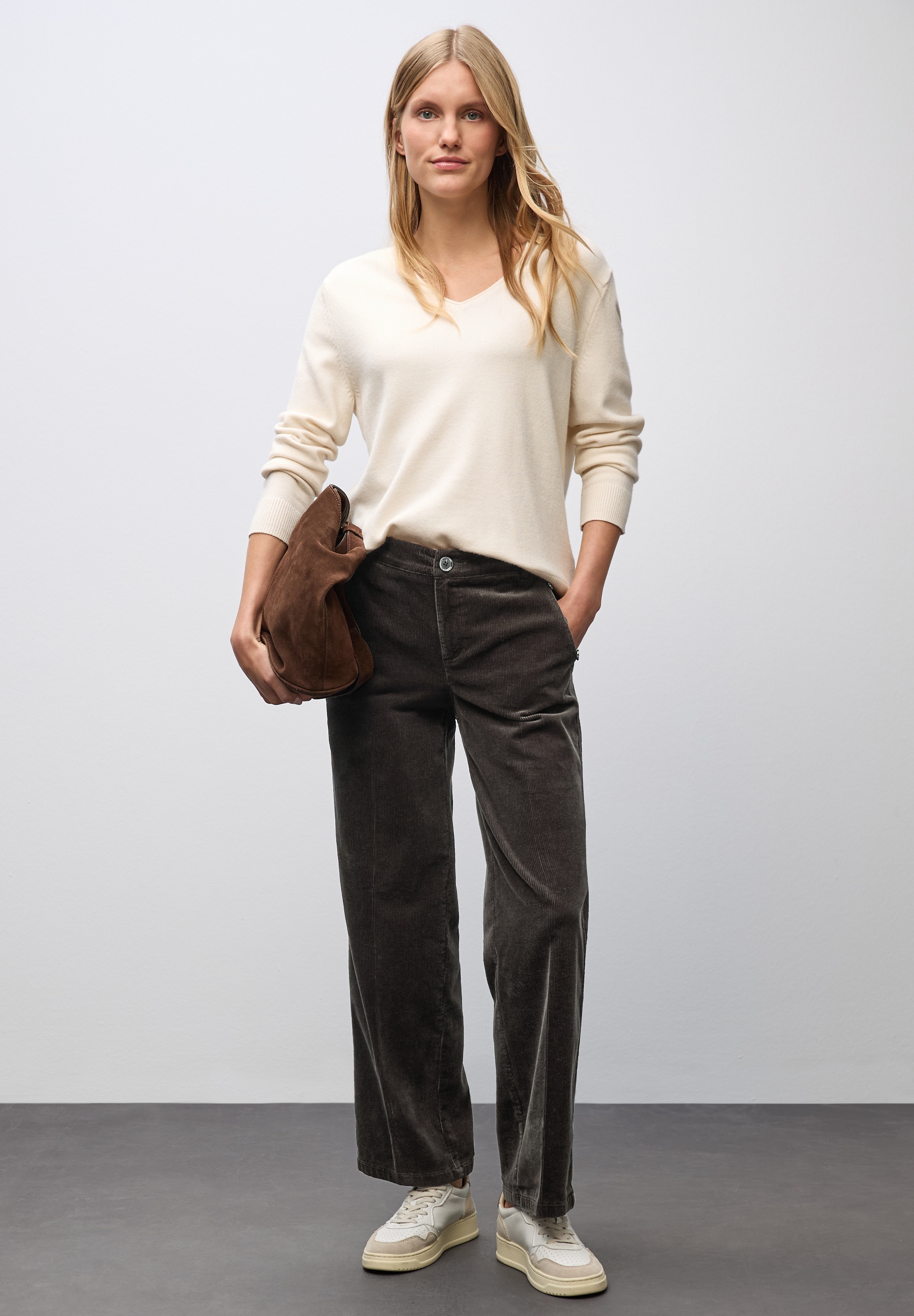 STREET ONE Cordhose  Straight Leg, Mid Waist